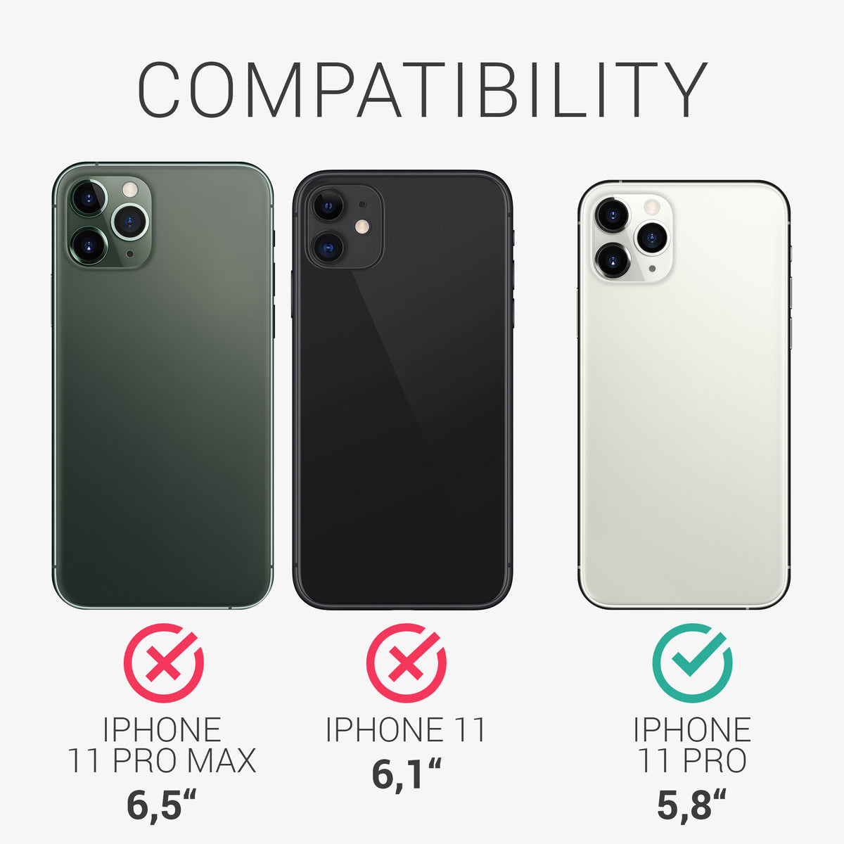 kwmobile Phone Case for Apple iPhone 11 Pro - Silicone Case - Wireless Charging - Protective Cover