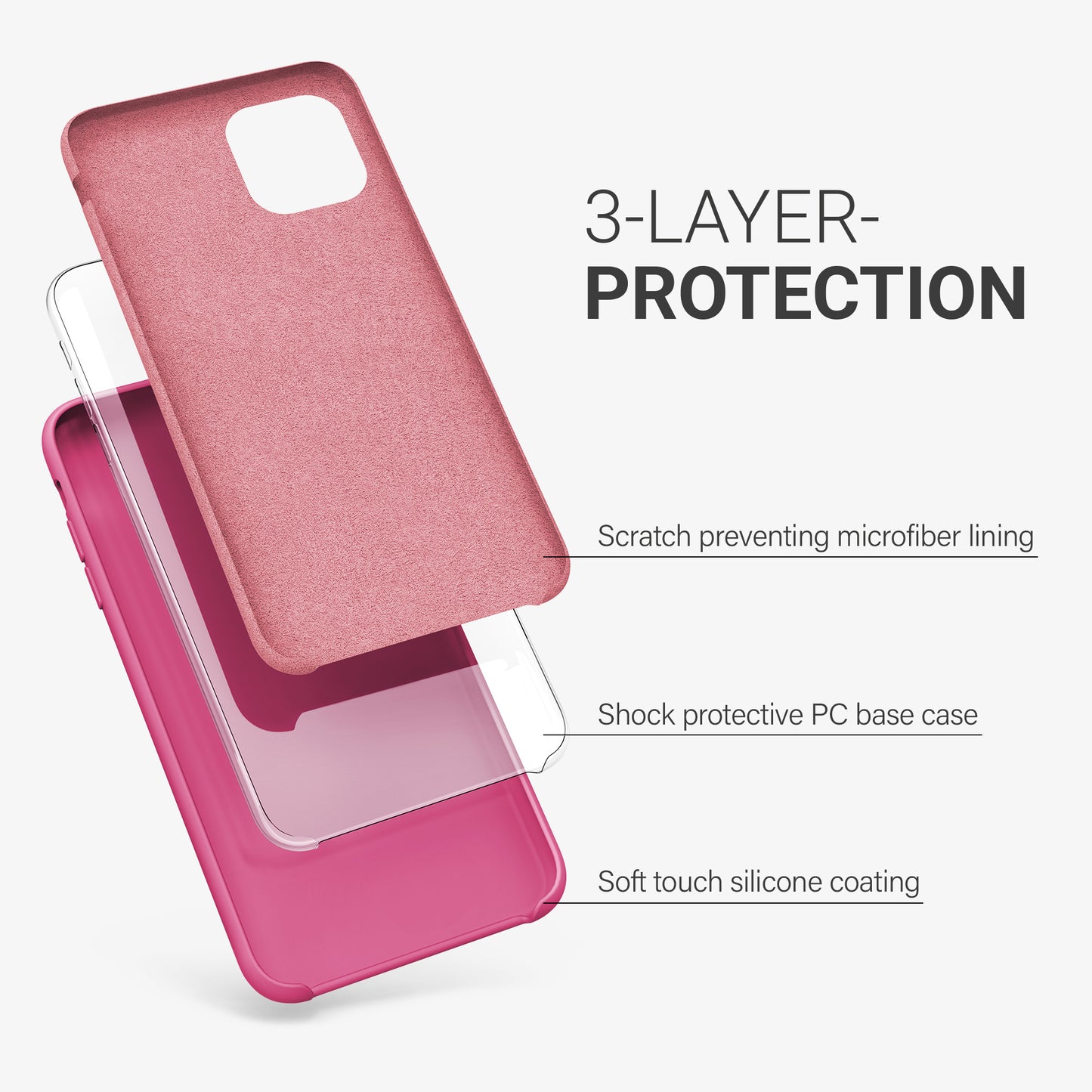 kwmobile Phone Case for Apple iPhone 11 Pro - Silicone Case - Wireless Charging - Protective Cover