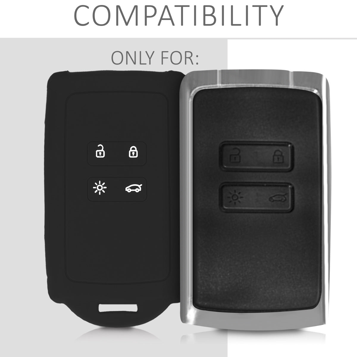 kwmobile Car Key Shell compatible with Renault 4-Button Smart Key (Keyless Go only) Protective Cover