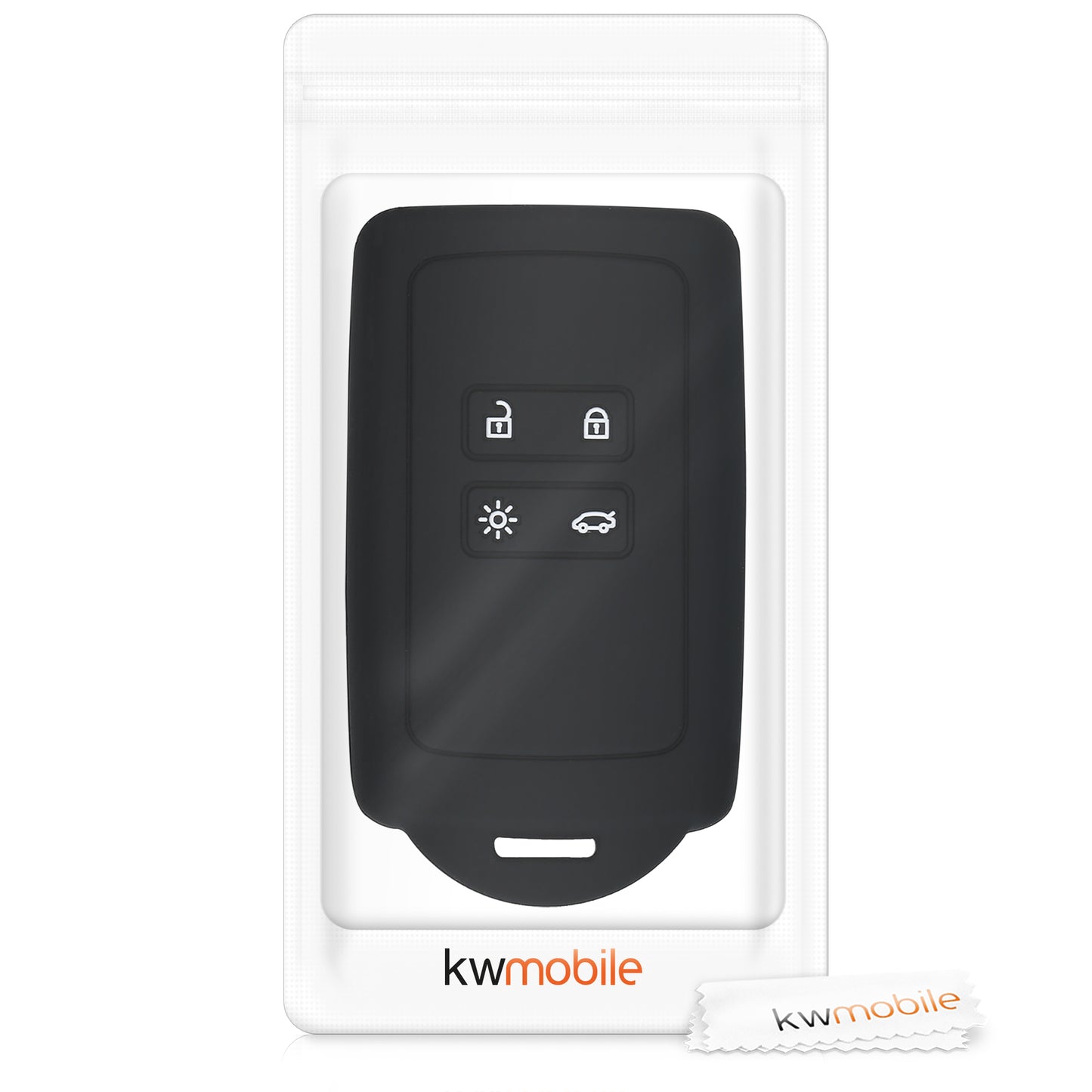 kwmobile Car Key Shell compatible with Renault 4-Button Smart Key (Keyless Go only) Protective Cover