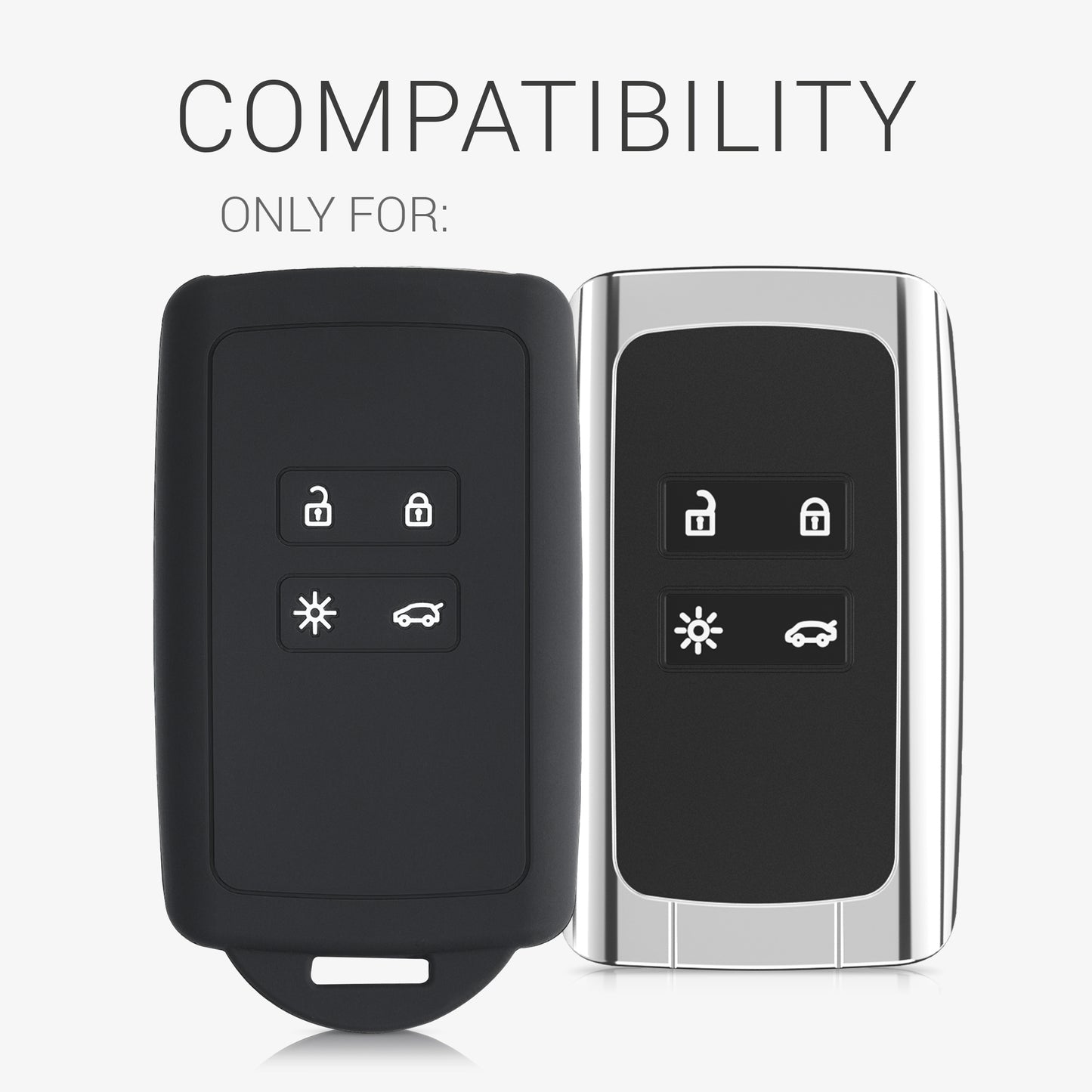 kwmobile Car Key Shell compatible with Renault 4-Button Smart Key (Keyless Go only) Protective Cover