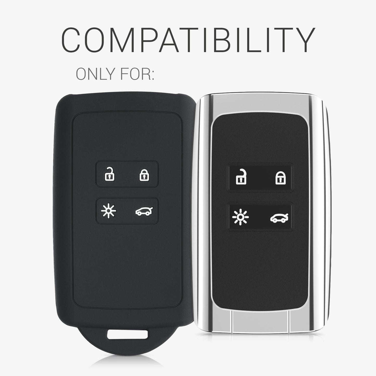 kwmobile Car Key Shell compatible with Renault 4-Button Smart Key (Keyless Go only) Protective Cover