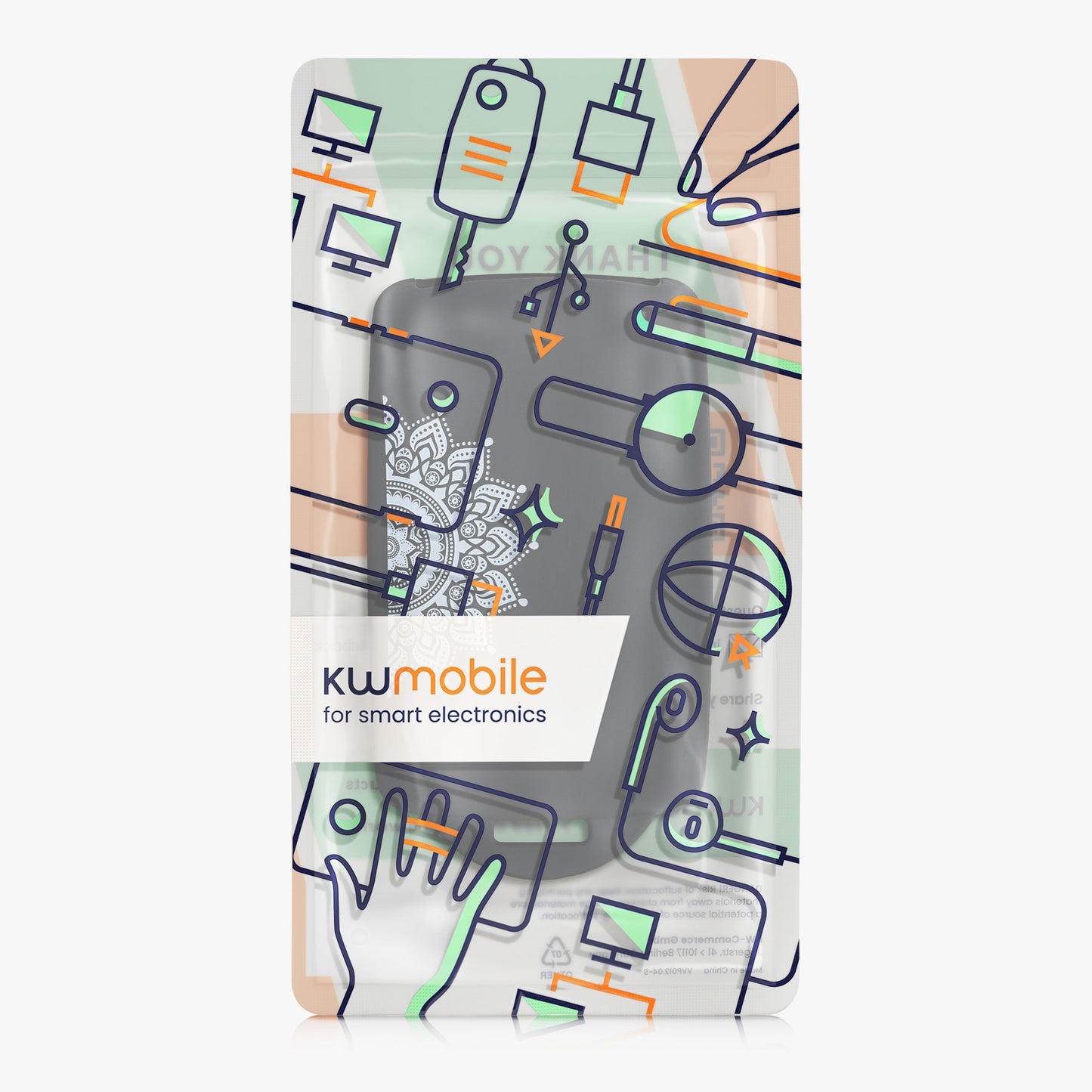 kwmobile Car Key Shell compatible with Renault 4-Button Smart Key (Keyless Go only) Protective Cover