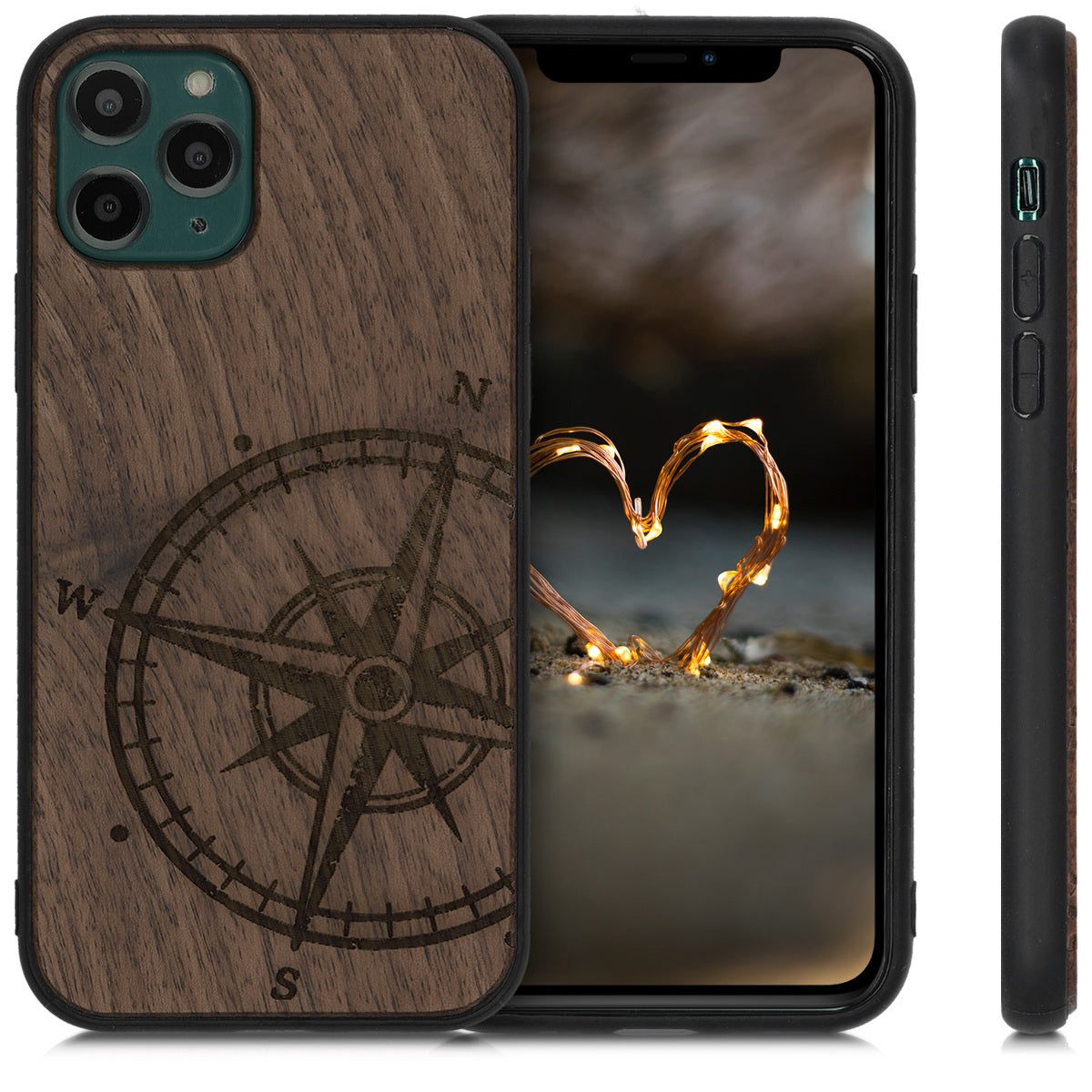 kwmobile Case Compatible with Apple iPhone 11 Pro Phone Cover TPU Compass Vintage