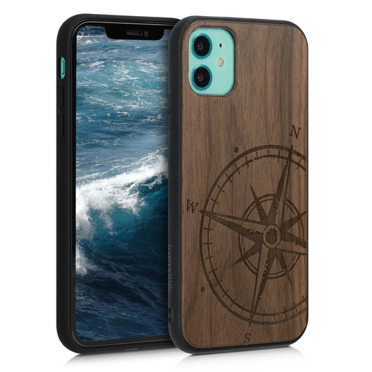kwmobile Case Compatible with Apple iPhone 11 Phone Cover TPU Phone Case Compass Vintage