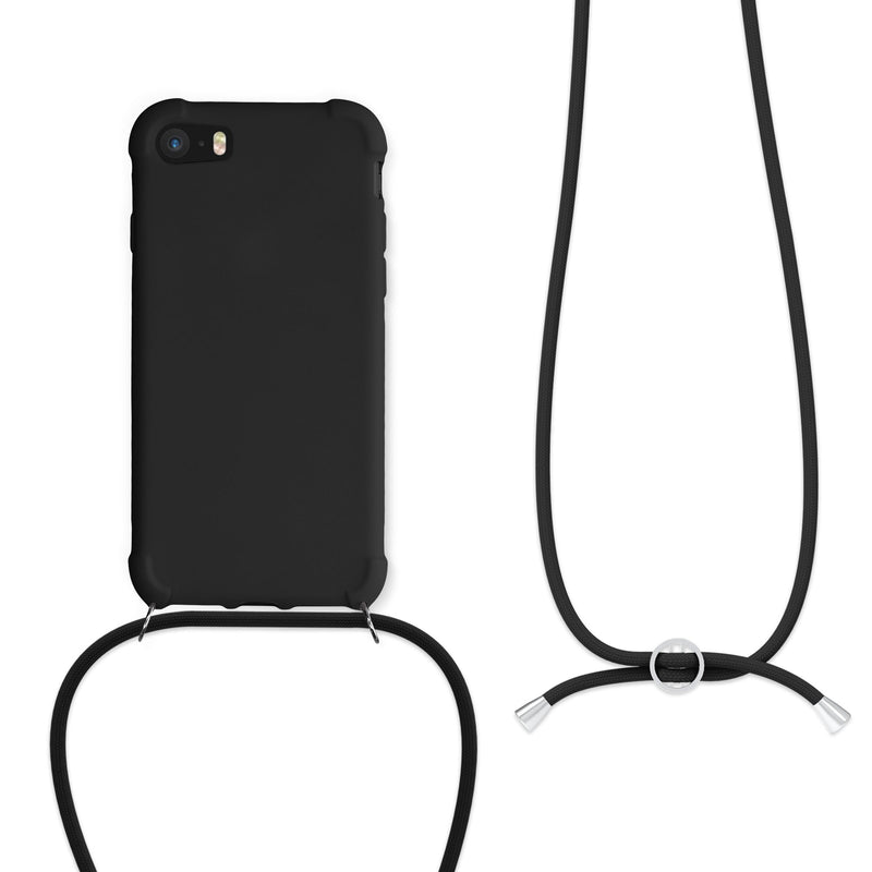 kwmobile Necklace Case compatible with Apple iPhone SE (2022) / iPhone SE (2020) / iPhone 8 / iPhone 7 - Cover with Lanyard - Silicone Protective Case