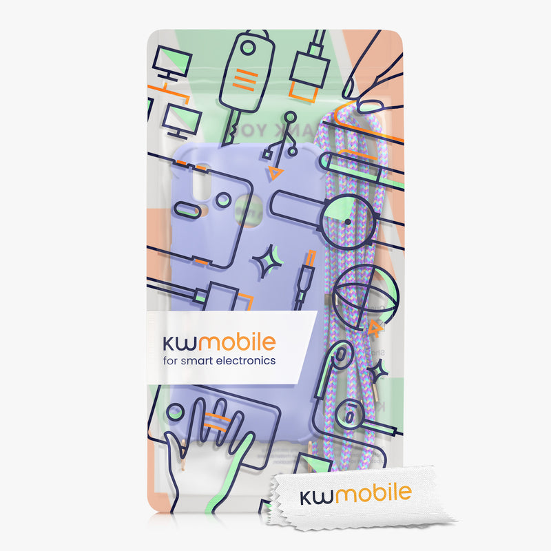 kwmobile Necklace Case compatible with Samsung Galaxy A40 - Cover with Lanyard - Silicone Protective Case