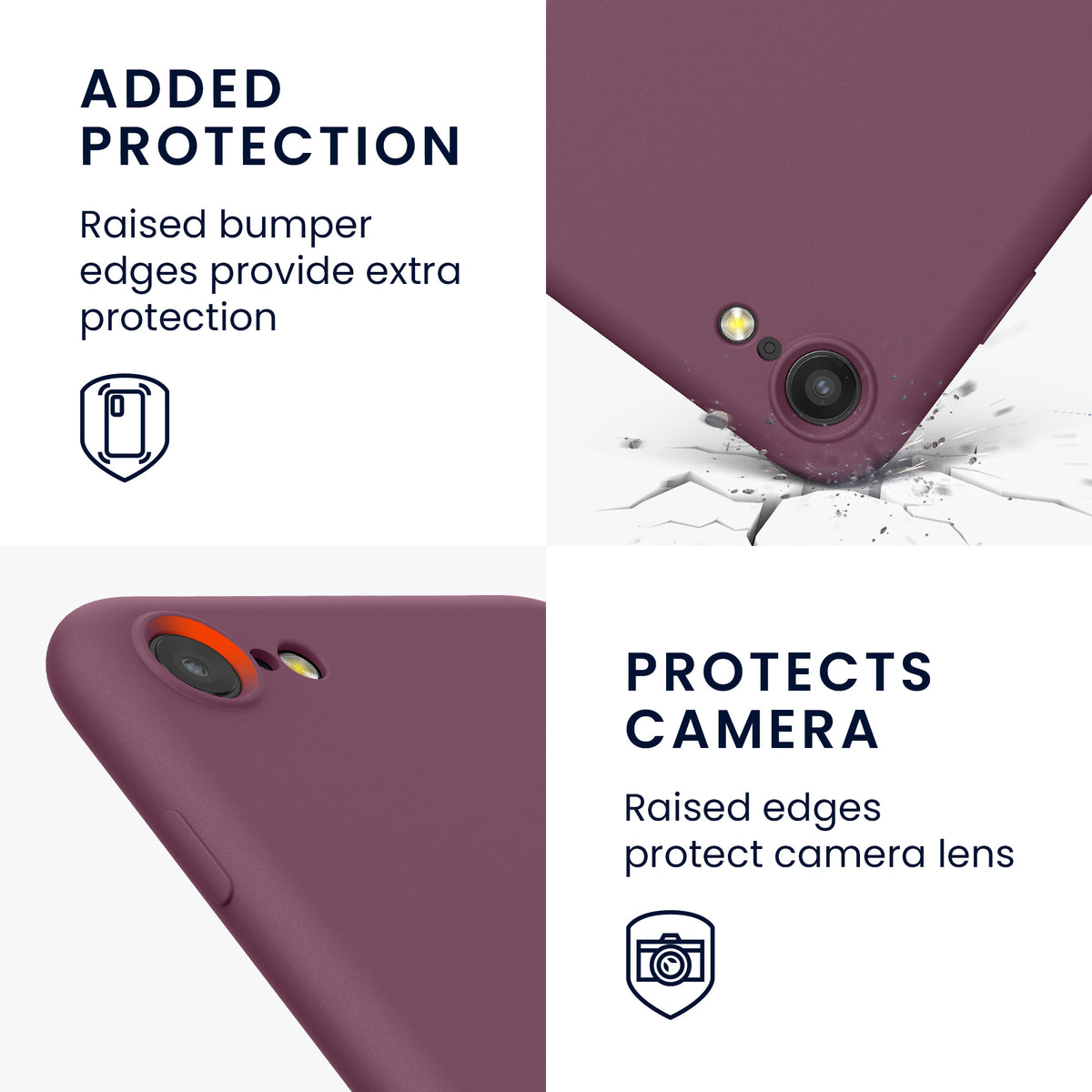kwmobile Phone Case for iPhone SE 2022 / iPhone SE 2020 / iPhone 8 / iPhone 7, Protective Cover for Wireless Charging - Case