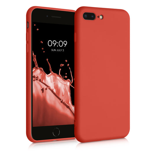 kwmobile Case Compatible with Apple iPhone 7 Plus / iPhone 8 Plus - Rubberized Silicone Phone Case - Protective Cover for Wireless Charging - Case