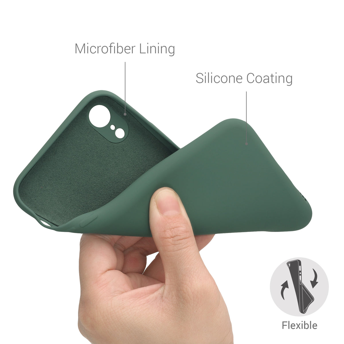 kwmobile Case Compatible with Apple iPhone XR - Rubberized Silicone Phone Cover - Wireless Charging Protective Case - Cover