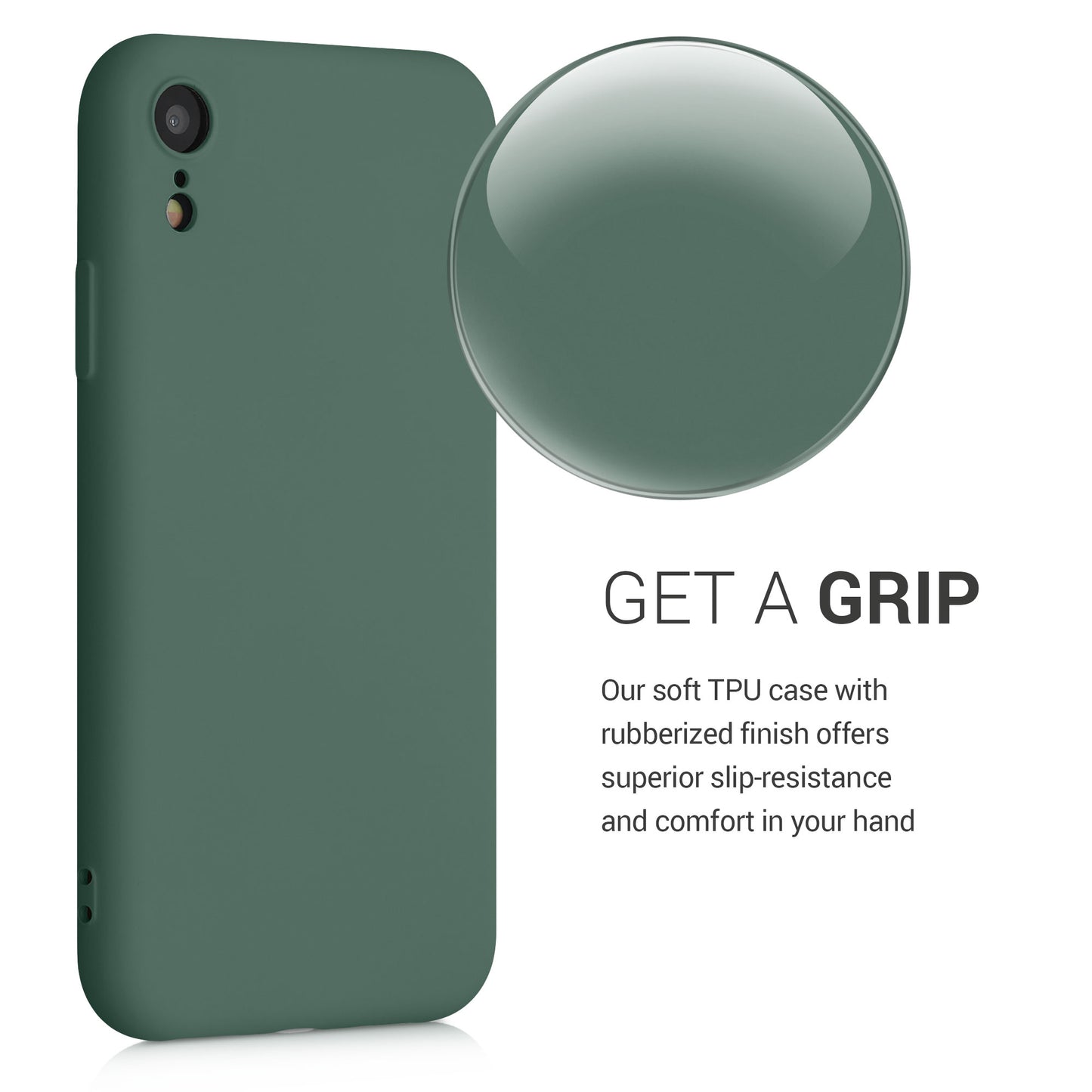 kwmobile Case Compatible with Apple iPhone XR - Rubberized Silicone Phone Cover - Wireless Charging Protective Case - Cover