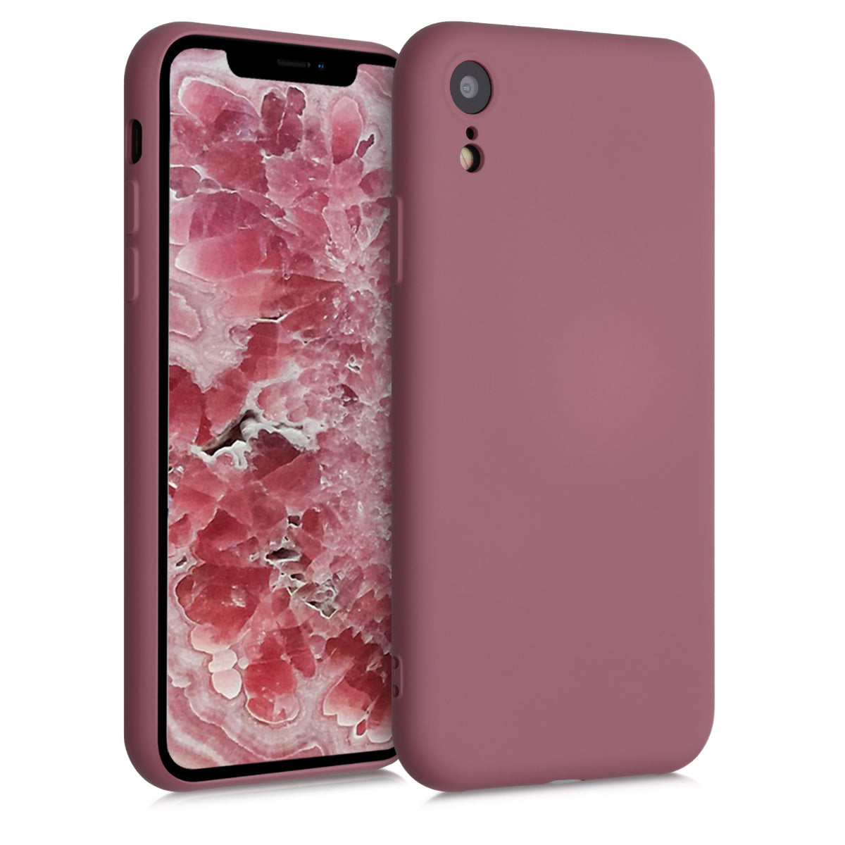 kwmobile Case Compatible with Apple iPhone XR - Rubberized Silicone Phone Cover - Wireless Charging Protective Case - Cover