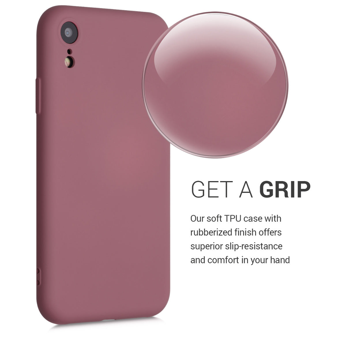 kwmobile Case Compatible with Apple iPhone XR - Rubberized Silicone Phone Cover - Wireless Charging Protective Case - Cover