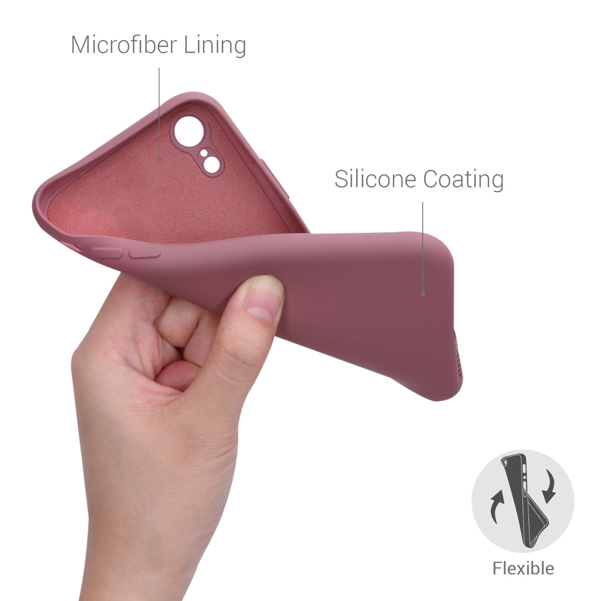 kwmobile Case Compatible with Apple iPhone XR - Rubberized Silicone Phone Cover - Wireless Charging Protective Case - Cover