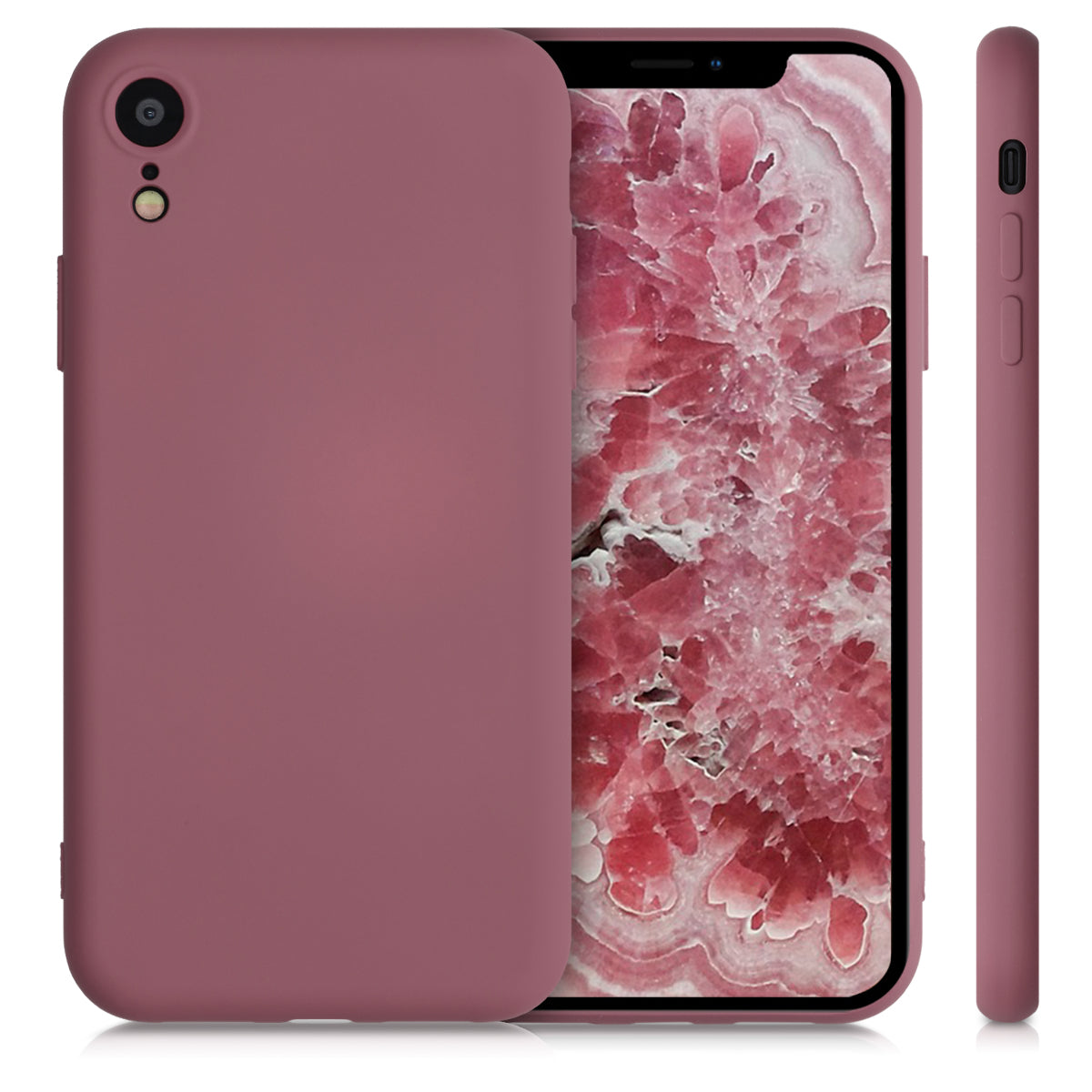 kwmobile Case Compatible with Apple iPhone XR - Rubberized Silicone Phone Cover - Wireless Charging Protective Case - Cover