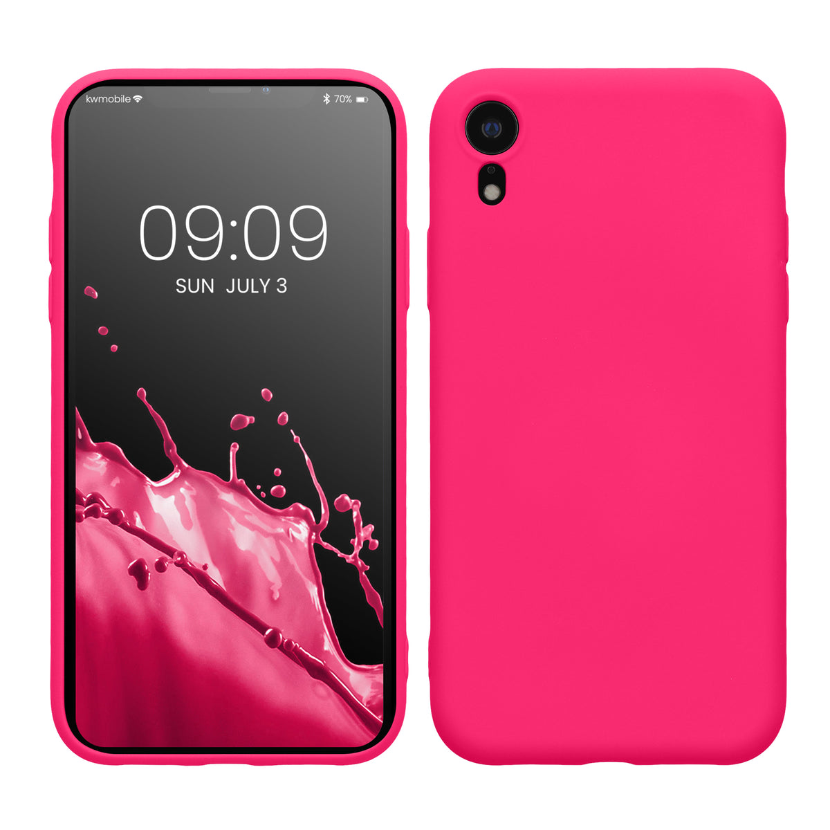 kwmobile Case Compatible with Apple iPhone XR - Rubberized Silicone Phone Cover - Wireless Charging Protective Case - Cover