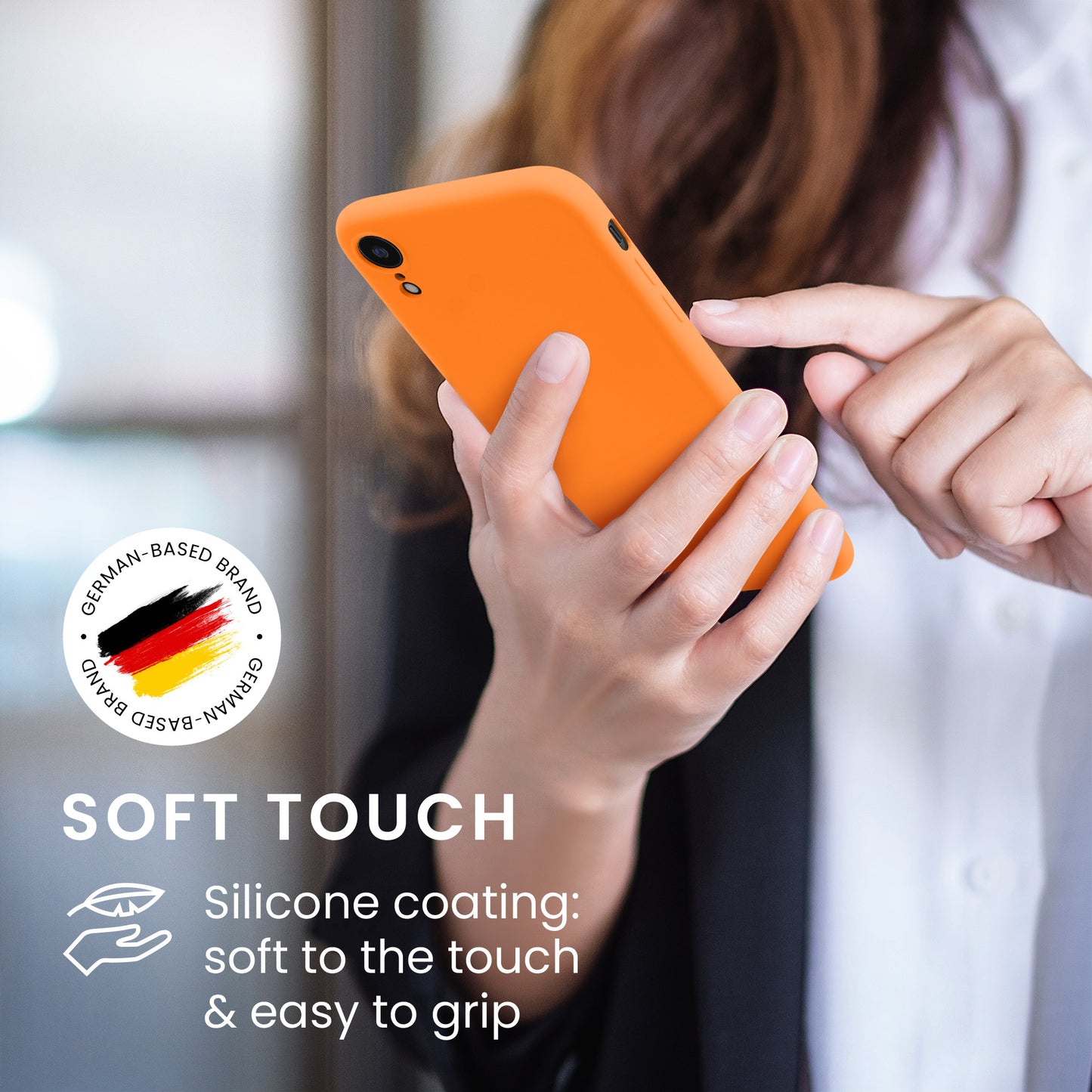 kwmobile Case Compatible with Apple iPhone XR - Rubberized Silicone Phone Cover - Wireless Charging Protective Case - Cover