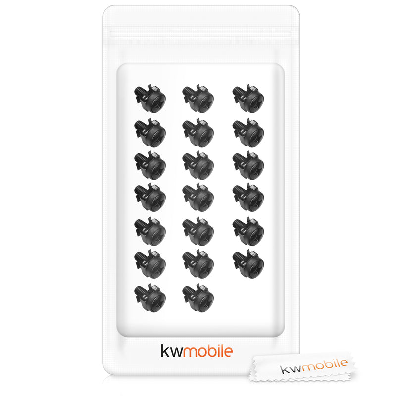 kwmobile Käfigmuttern aus Stahl - für 10’’ 19’’ Rack Netzwerkschrank - mit Muttern Schrauben Unterlegscheiben