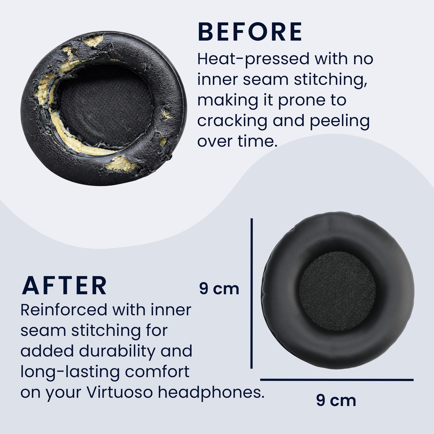 kwmobile Ear Pads for JBL E50BT Headphones Replacement Parts Over-Ear Headphones