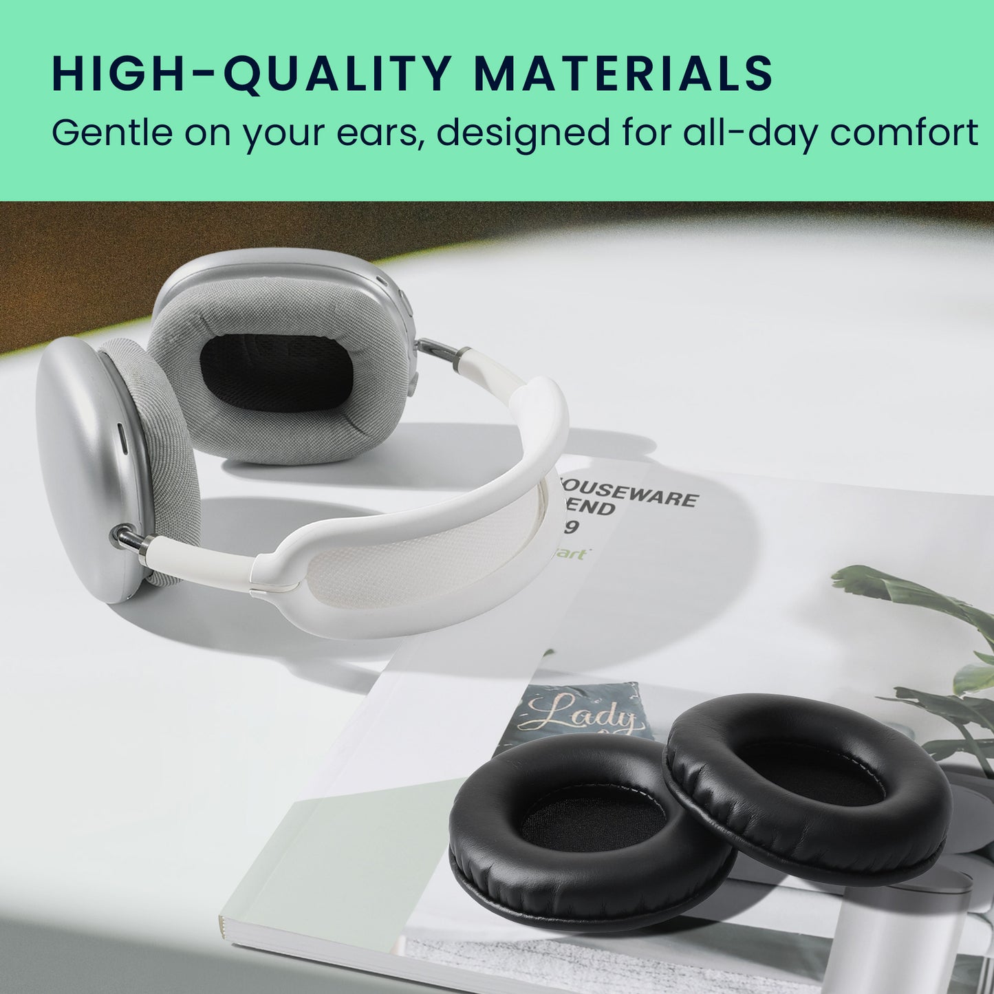 kwmobile Ear Pads for JBL E50BT Headphones Replacement Parts Over-Ear Headphones