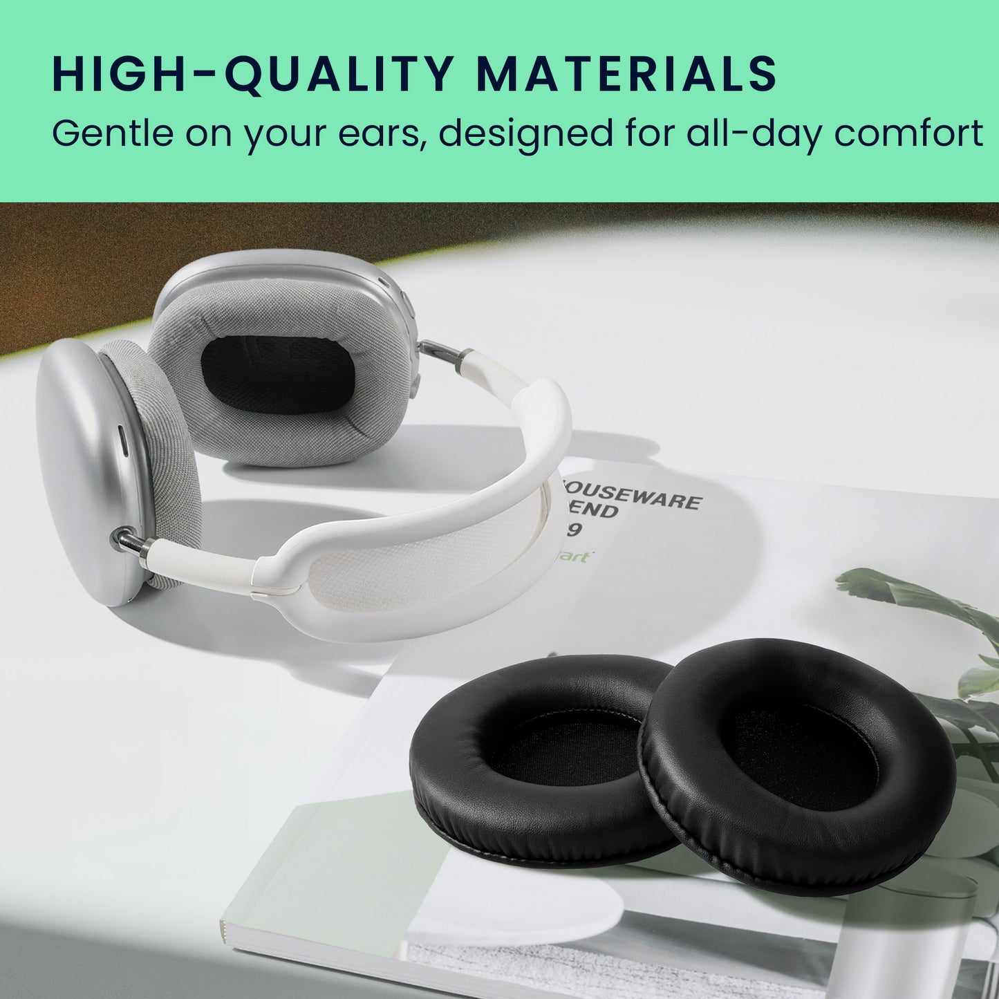 kwmobile Ear Pads for Sennheiser HD215 /HD225 /HD205 II /HD 4.40 BT Ear Cushions Replacement Ear Pads Headphone Spare Parts Headphone Replacement Pads Over Ear Headphones