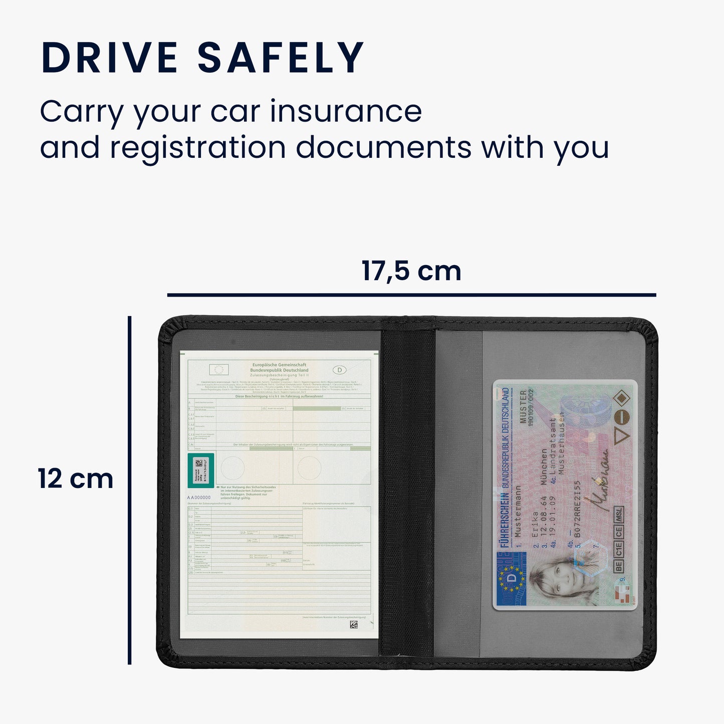 kwmobile Vehicle Registration Holder with Card Slots