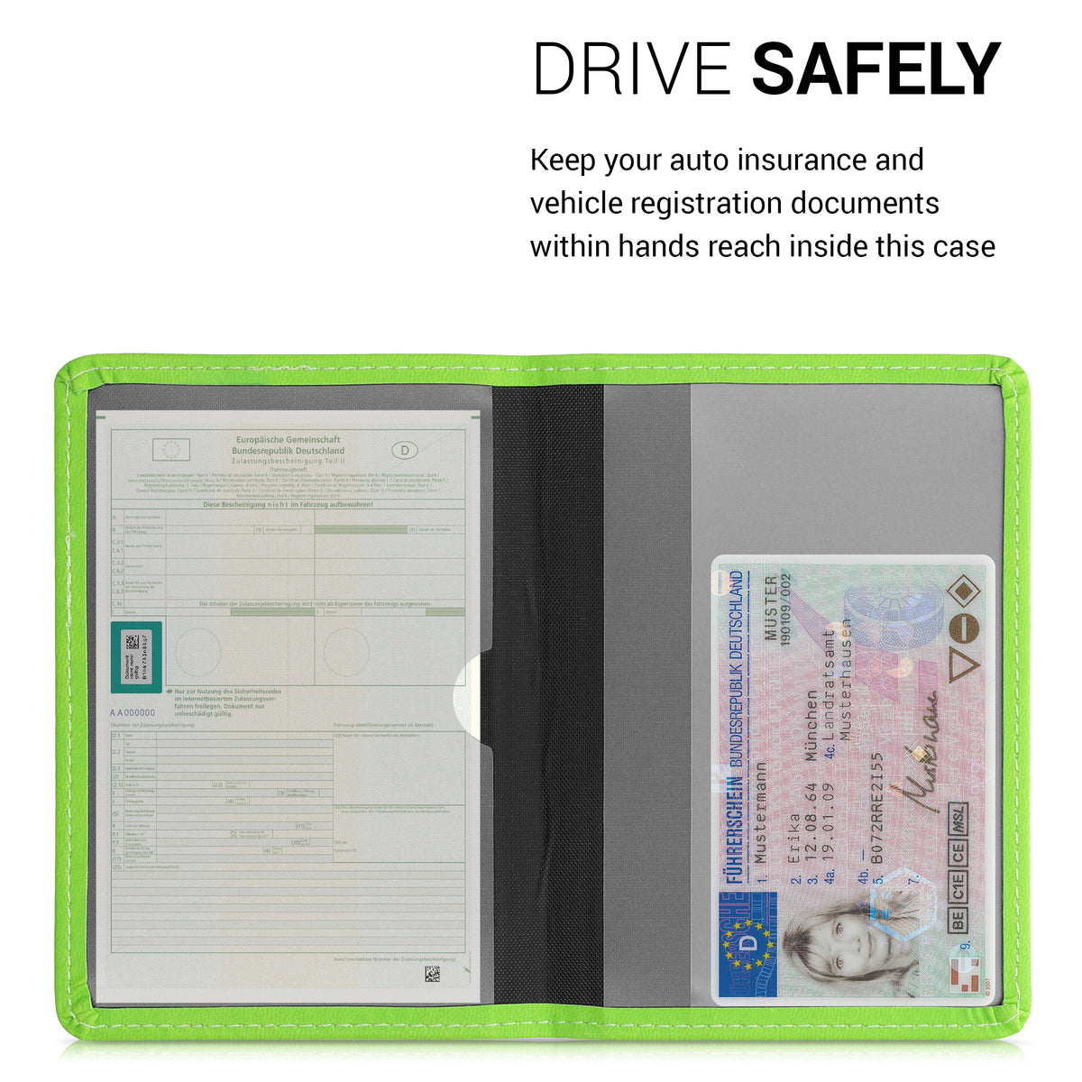 kwmobile Vehicle Registration Holder with Card Slots