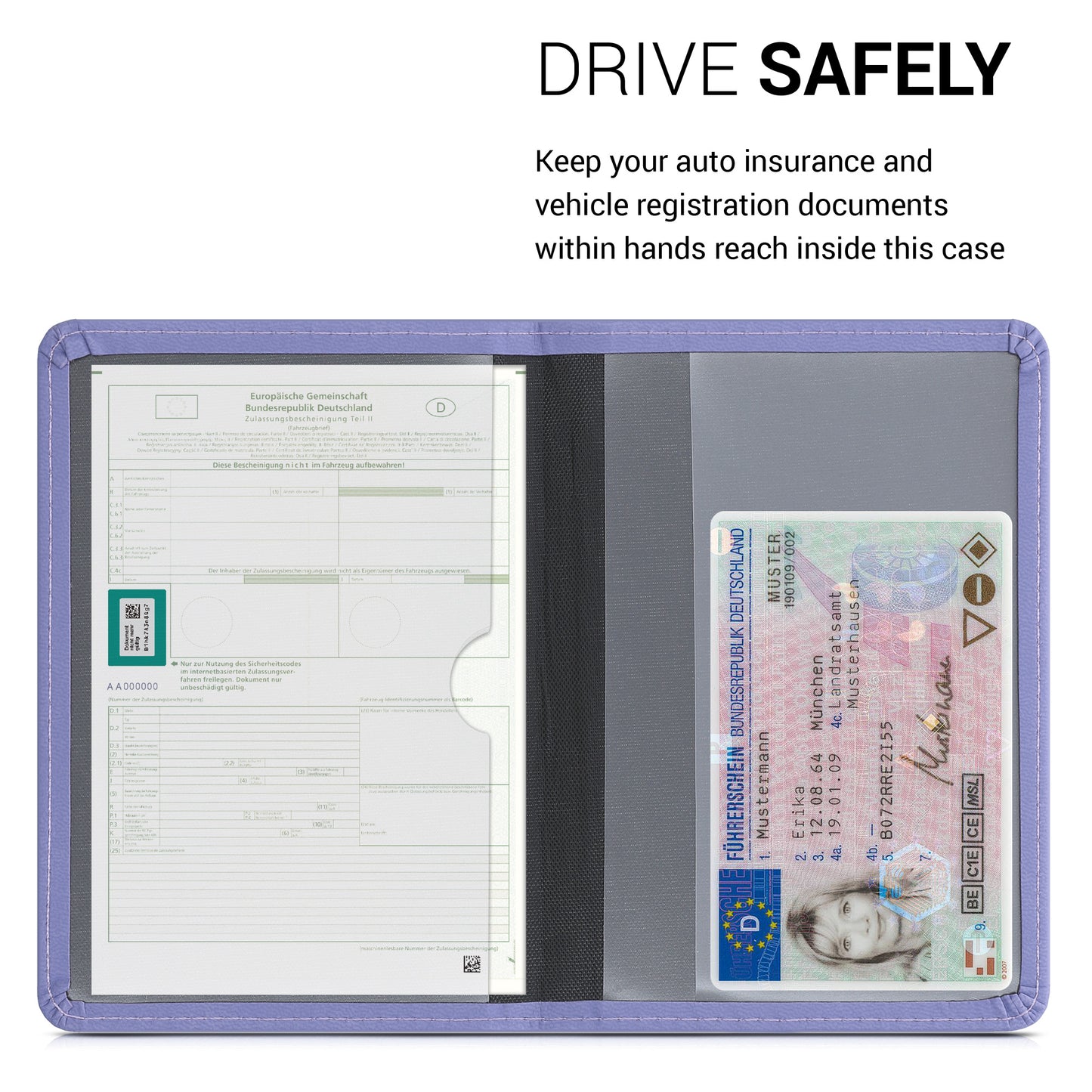 kwmobile Vehicle Registration Holder with Card Slots