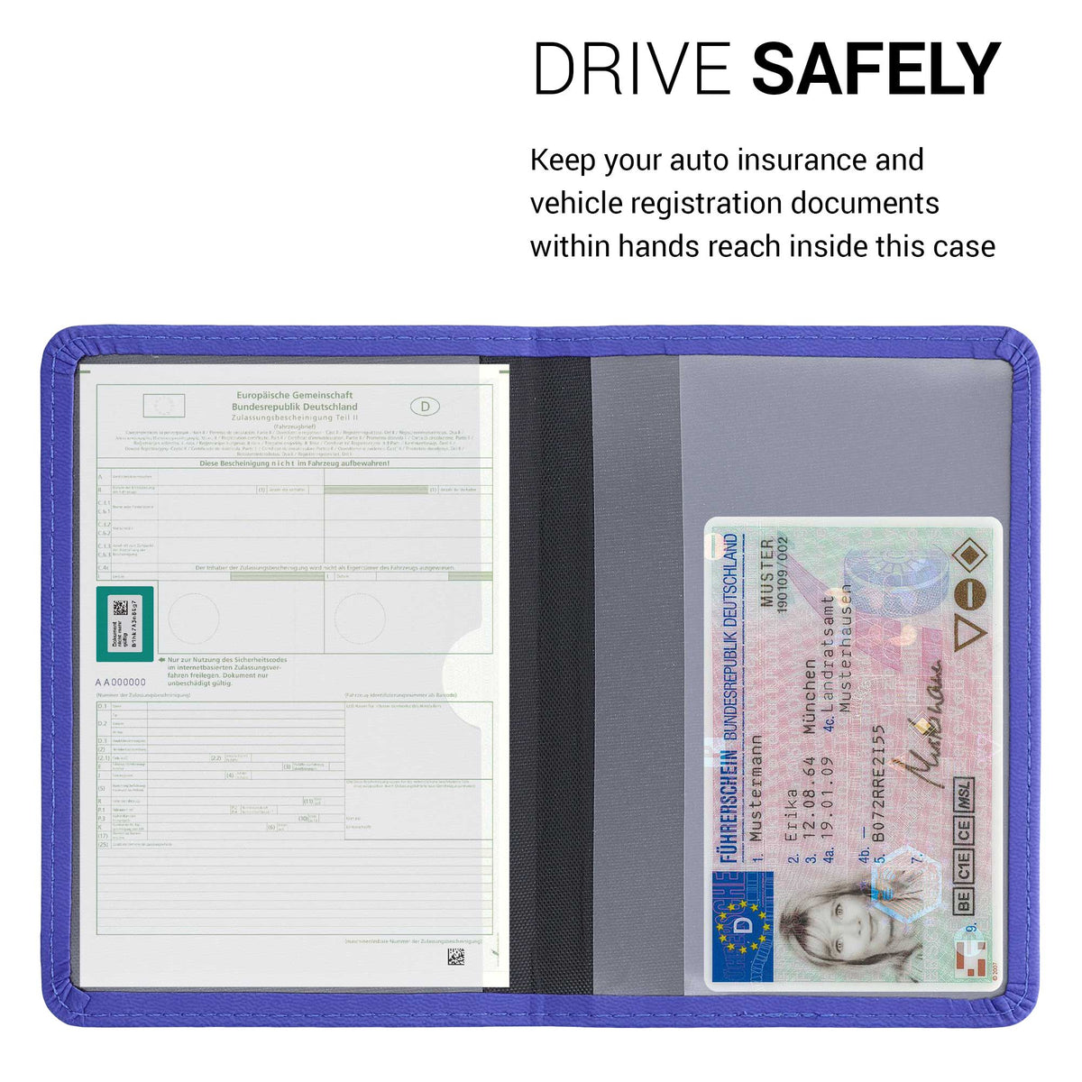 kwmobile Vehicle Registration Holder with Card Slots