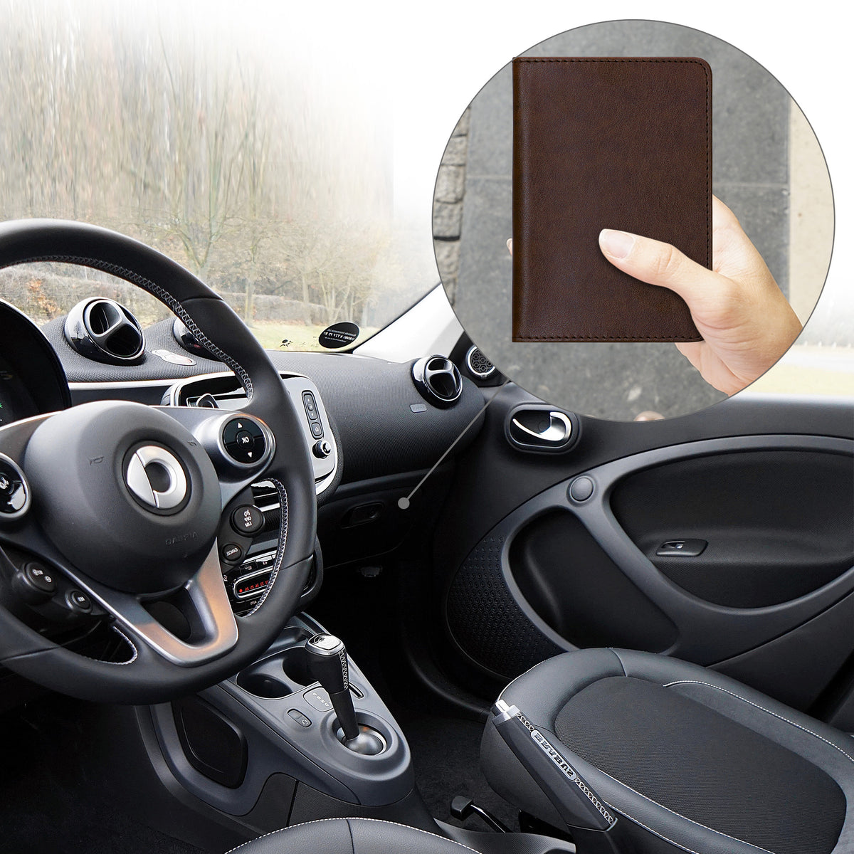 kwmobile Vehicle Registration Holder with Card Slots