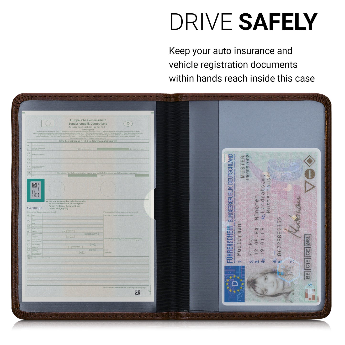 kwmobile Vehicle Registration Holder with Card Slots