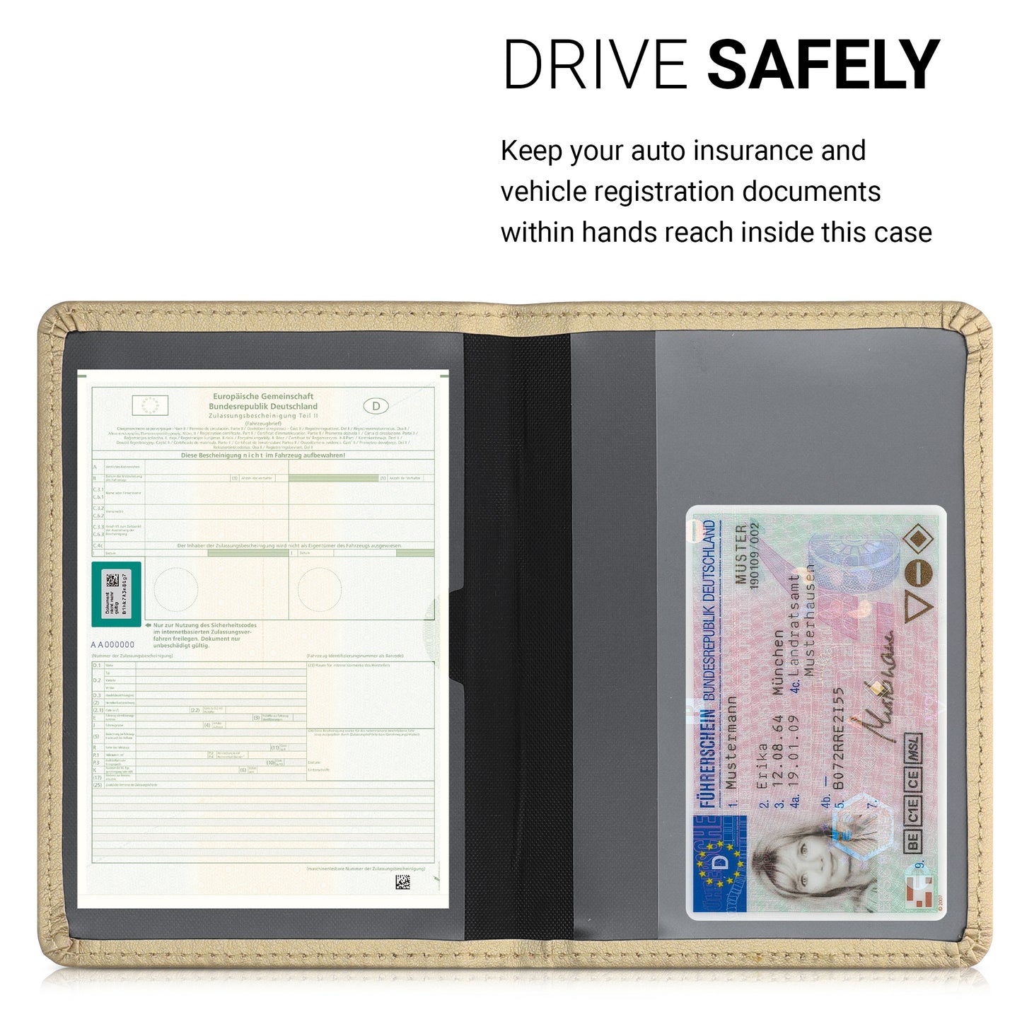 kwmobile Vehicle Registration Holder with Card Slots