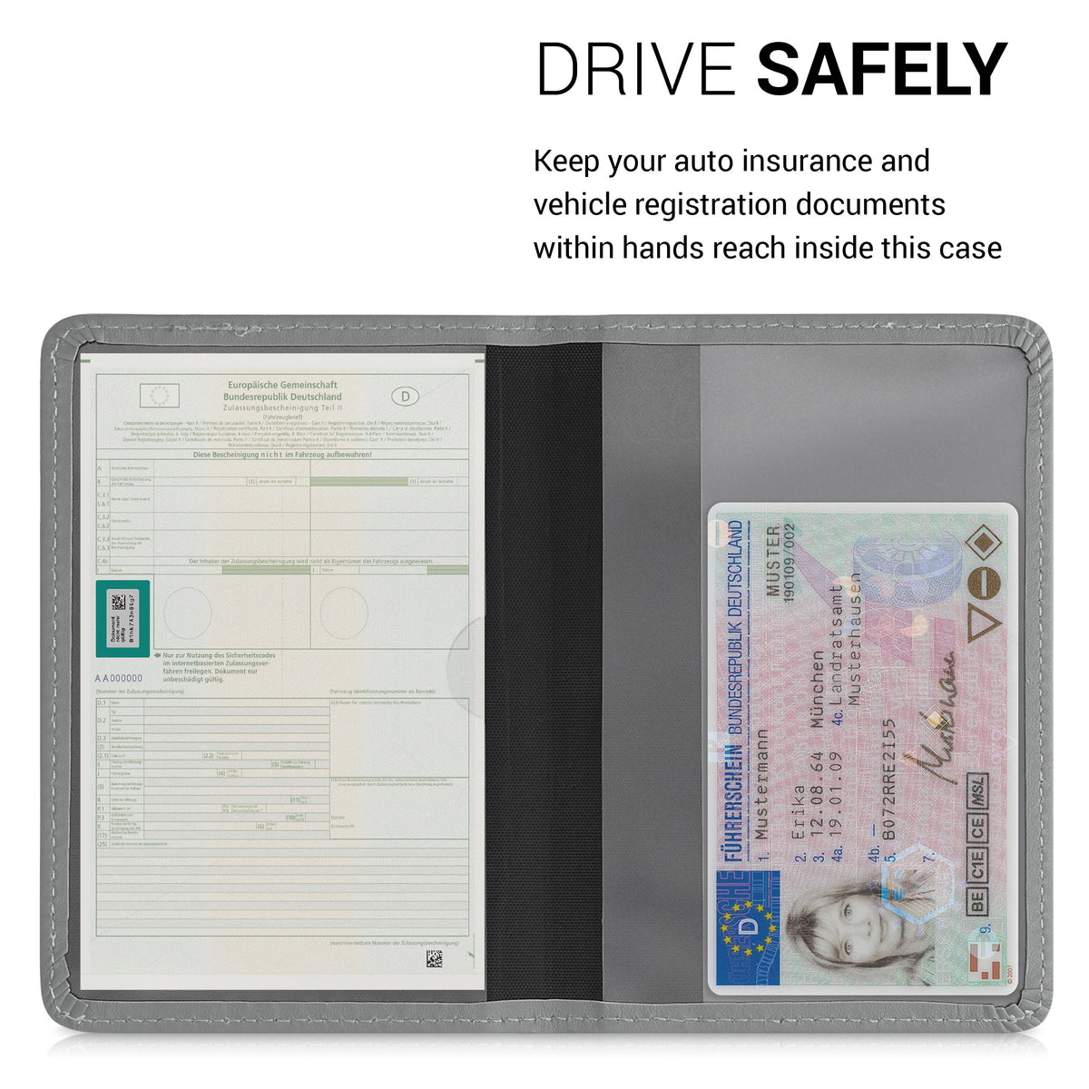 kwmobile Vehicle Registration Holder with Card Slots