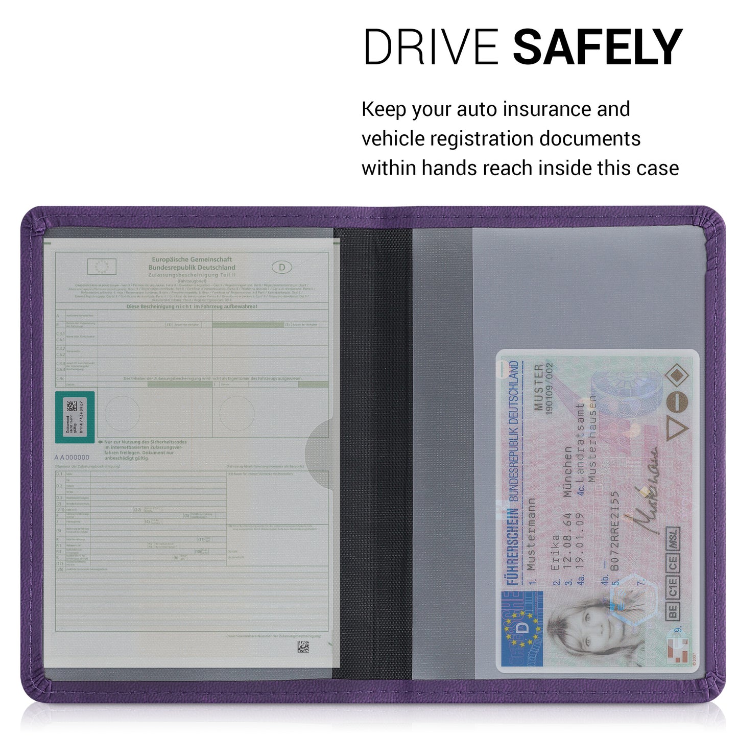 kwmobile Vehicle Registration Holder with Card Slots