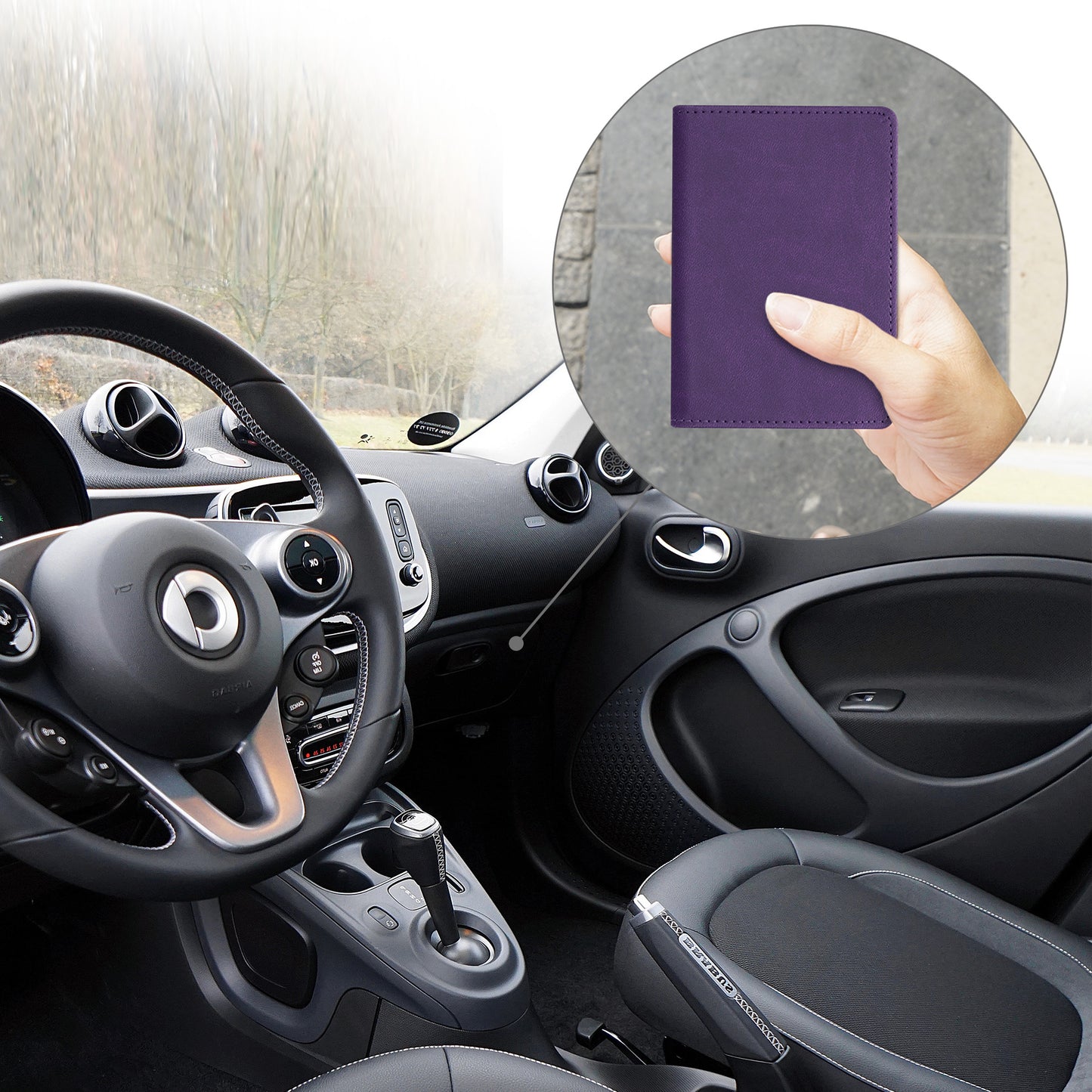 kwmobile Vehicle Registration Holder with Card Slots