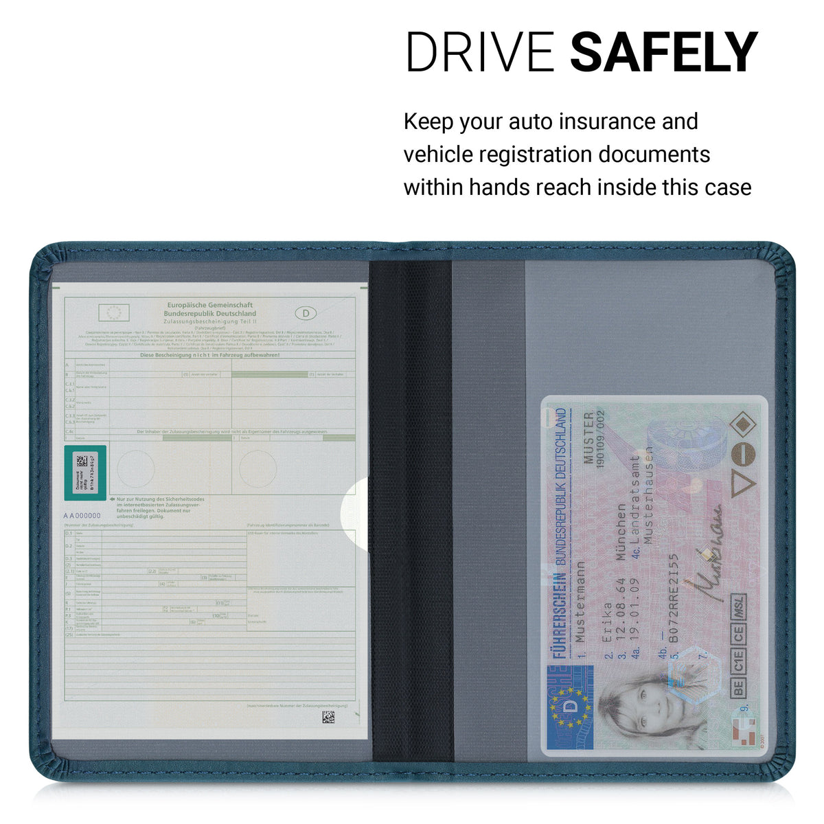 kwmobile Vehicle Registration Holder with Card Slots