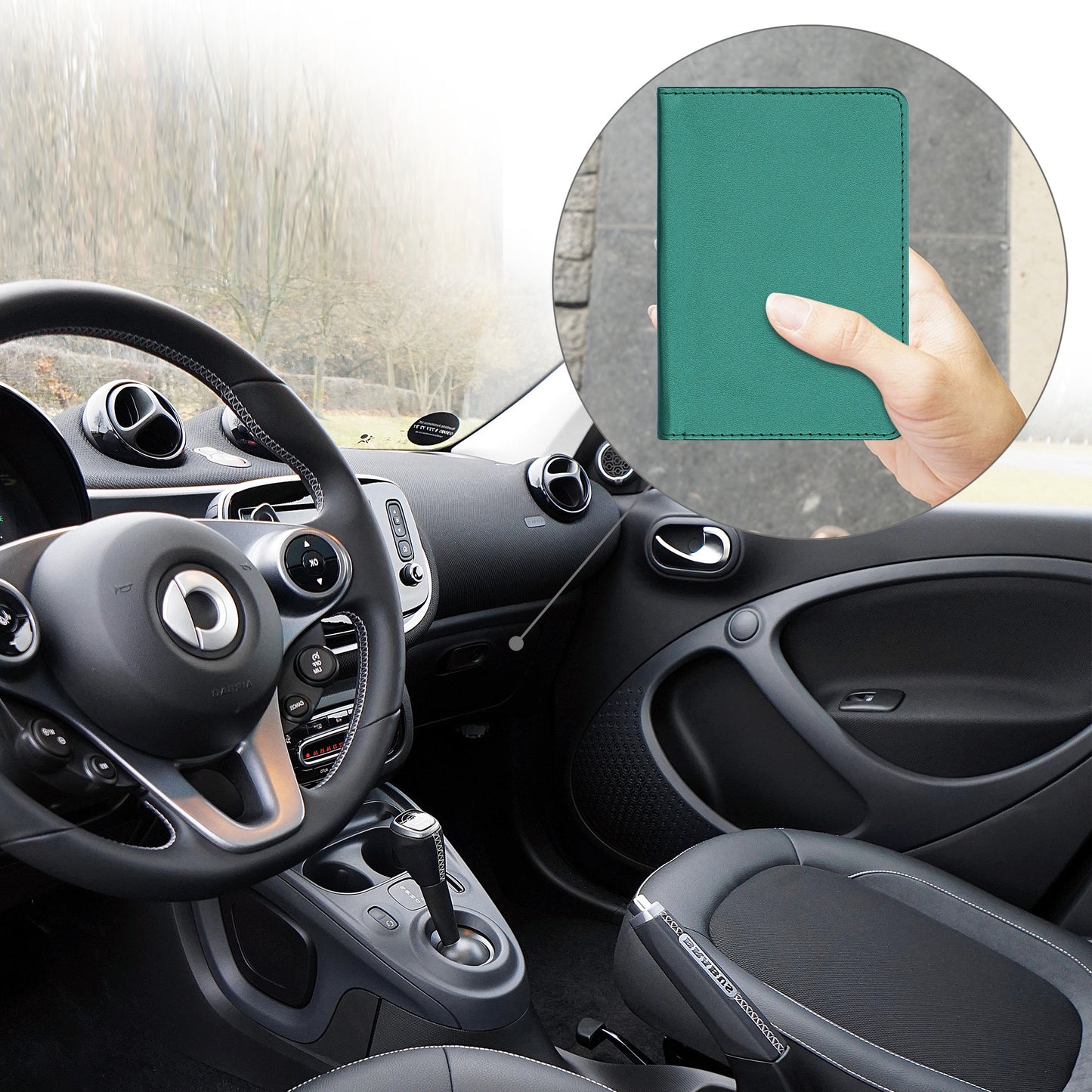kwmobile Vehicle Registration Holder with Card Slots