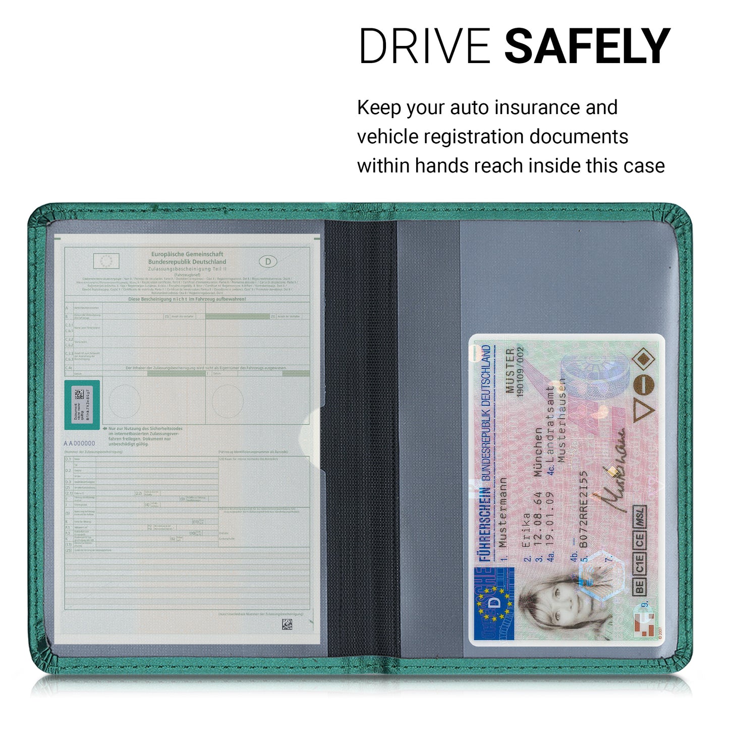 kwmobile Vehicle Registration Holder with Card Slots