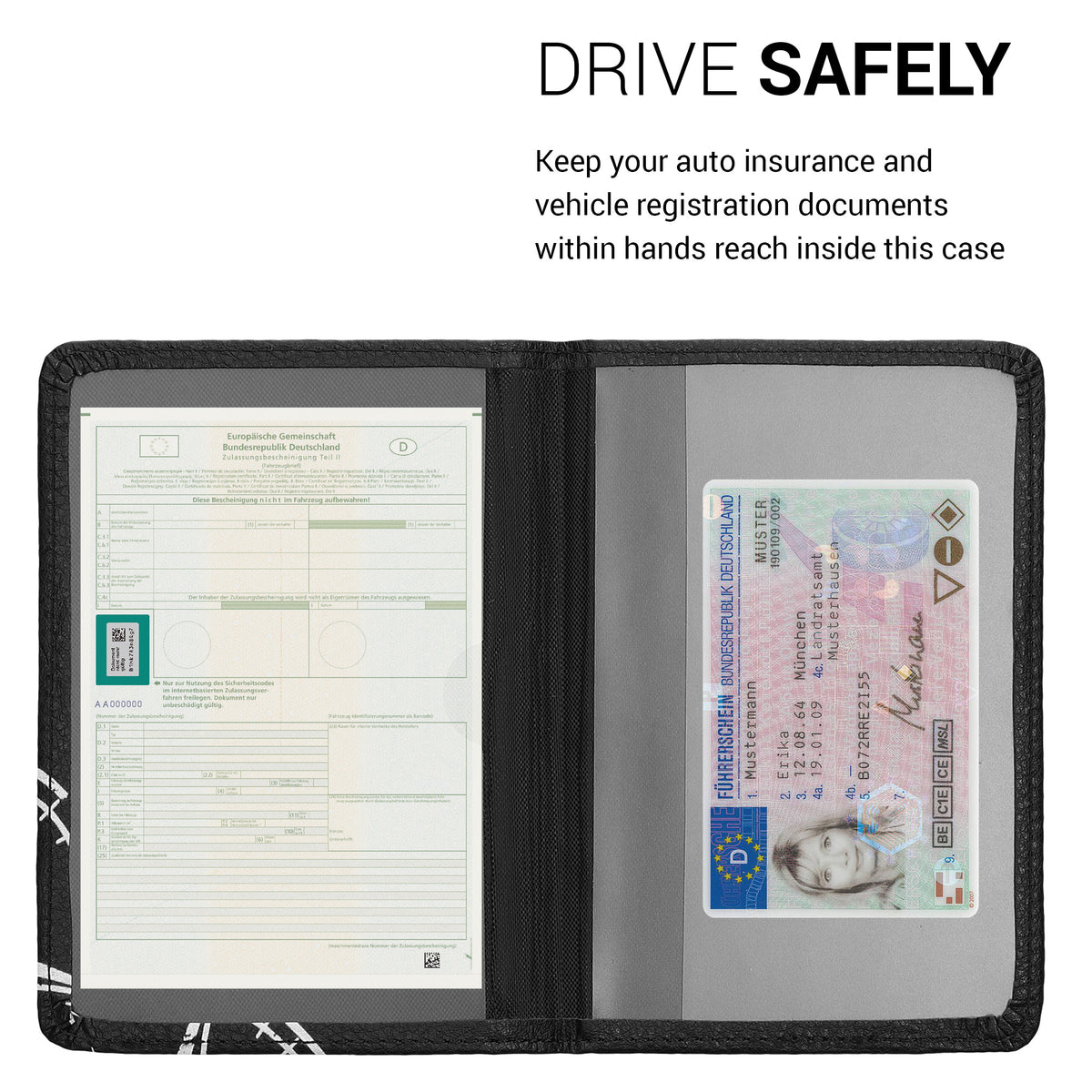 Vehicle Registration Holder with Card Slots