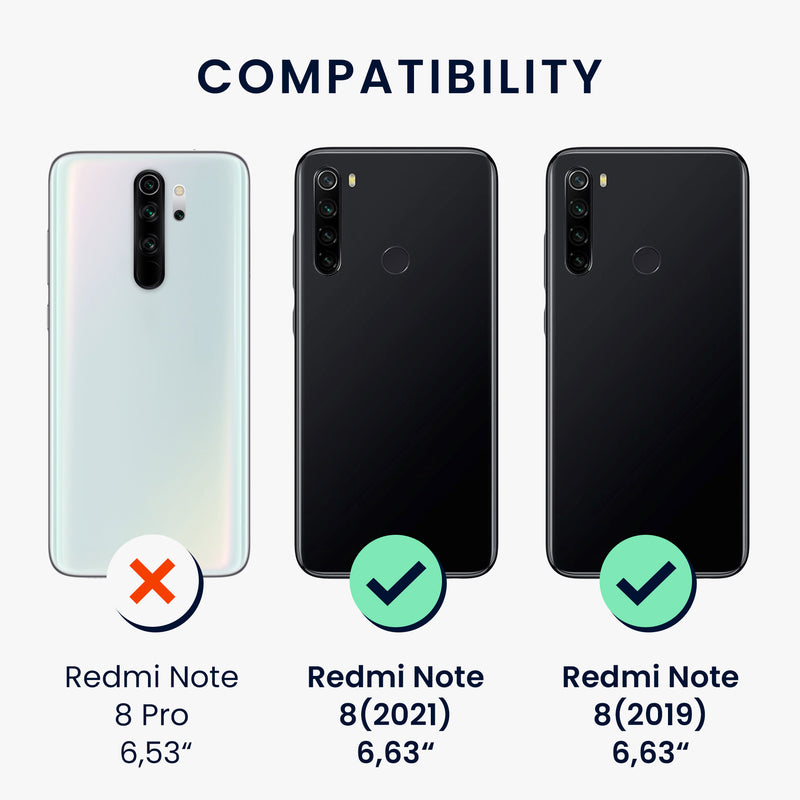 kwmobile Phone Case for Xiaomi Redmi Note 8 (2019 / 2021) Case - Silicone Case - Protective Cover