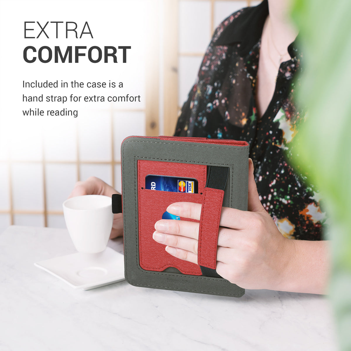 Flip Case with Hand Strap for Tolino Vision 1 / 2 / 3 / 4 HD