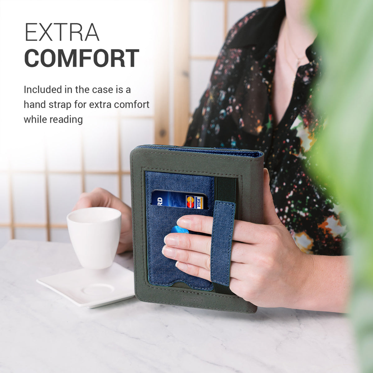 Flip Case with Hand Strap for Tolino Vision 1 / 2 / 3 / 4 HD