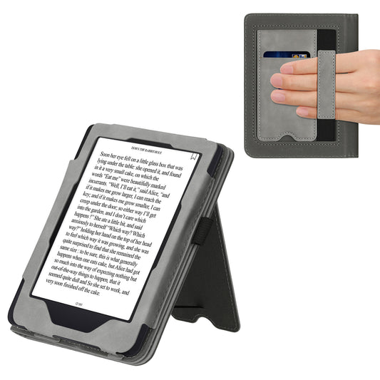 kwmobile Case Compatible with Tolino Shine 3 Flip Case - Cover with Hand Strap