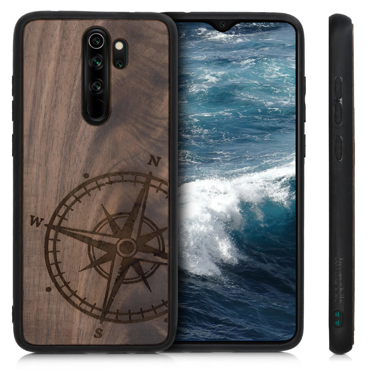 kwmobile Case Compatible with Xiaomi Redmi Note 8 Pro Phone Cover TPU Phone Case Compass Vintage