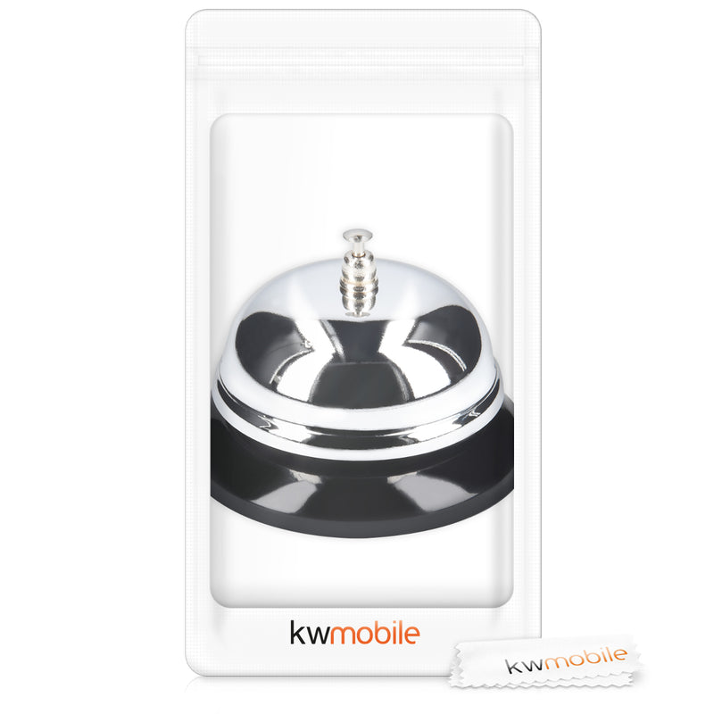 kwmobile Tischklingel mit klarem Klang - 6 x 8,5 x 8,5cm - verchromte Tischglocke für Restaurant Hotel Geschäft Schule