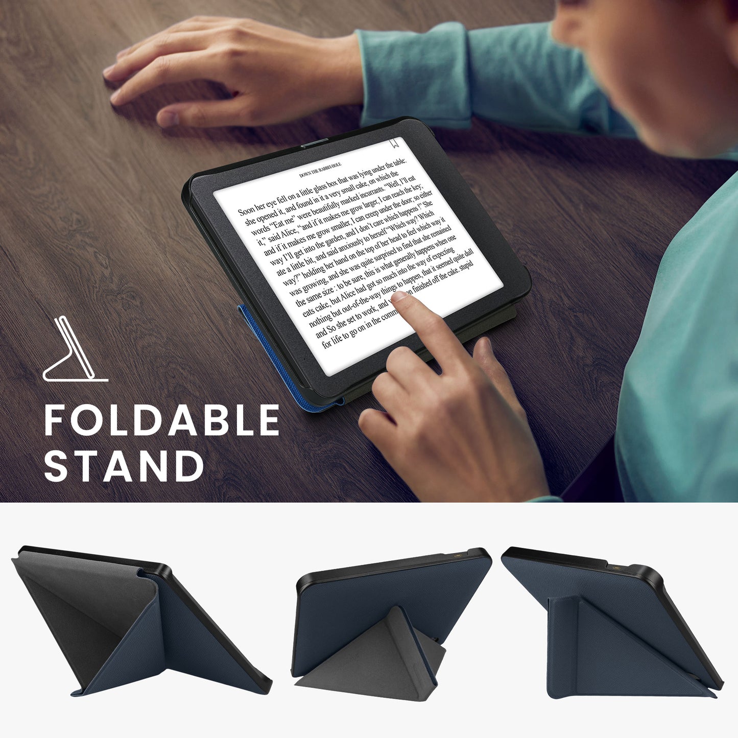 kwmobile Case for Kobo Libra H2O - eReader Flip Cover with Auto Sleep Function - Stand Case