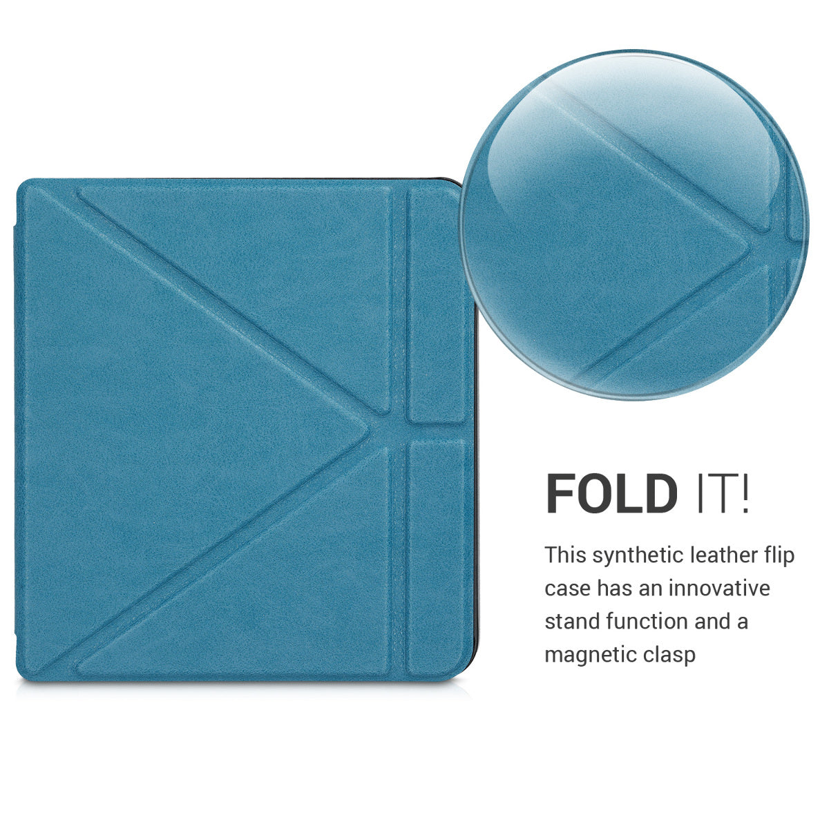 kwmobile Case for Kobo Libra H2O - eReader Flip Cover with Auto Sleep Function - Stand Case