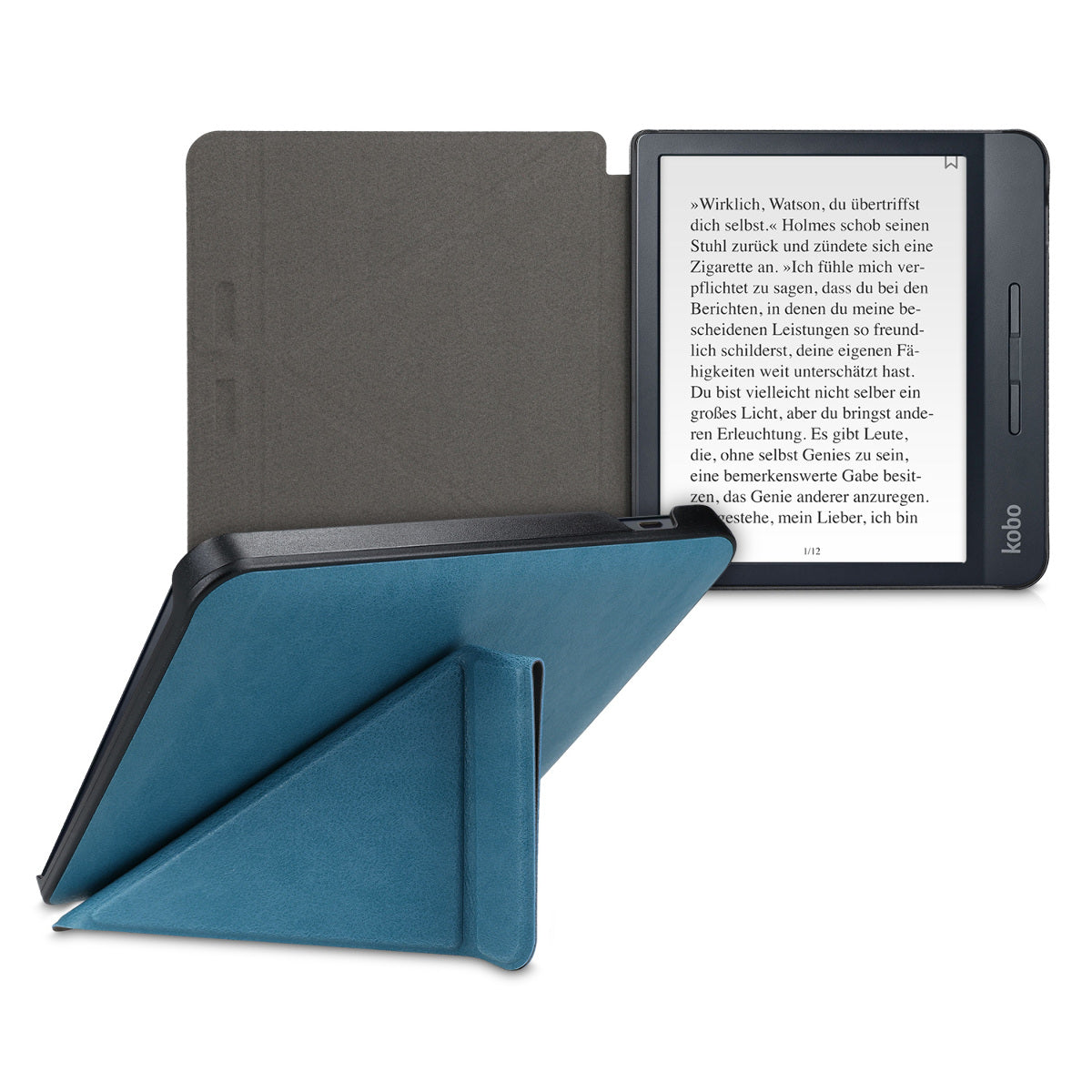 kwmobile Case for Kobo Libra H2O - eReader Flip Cover with Auto Sleep Function - Stand Case