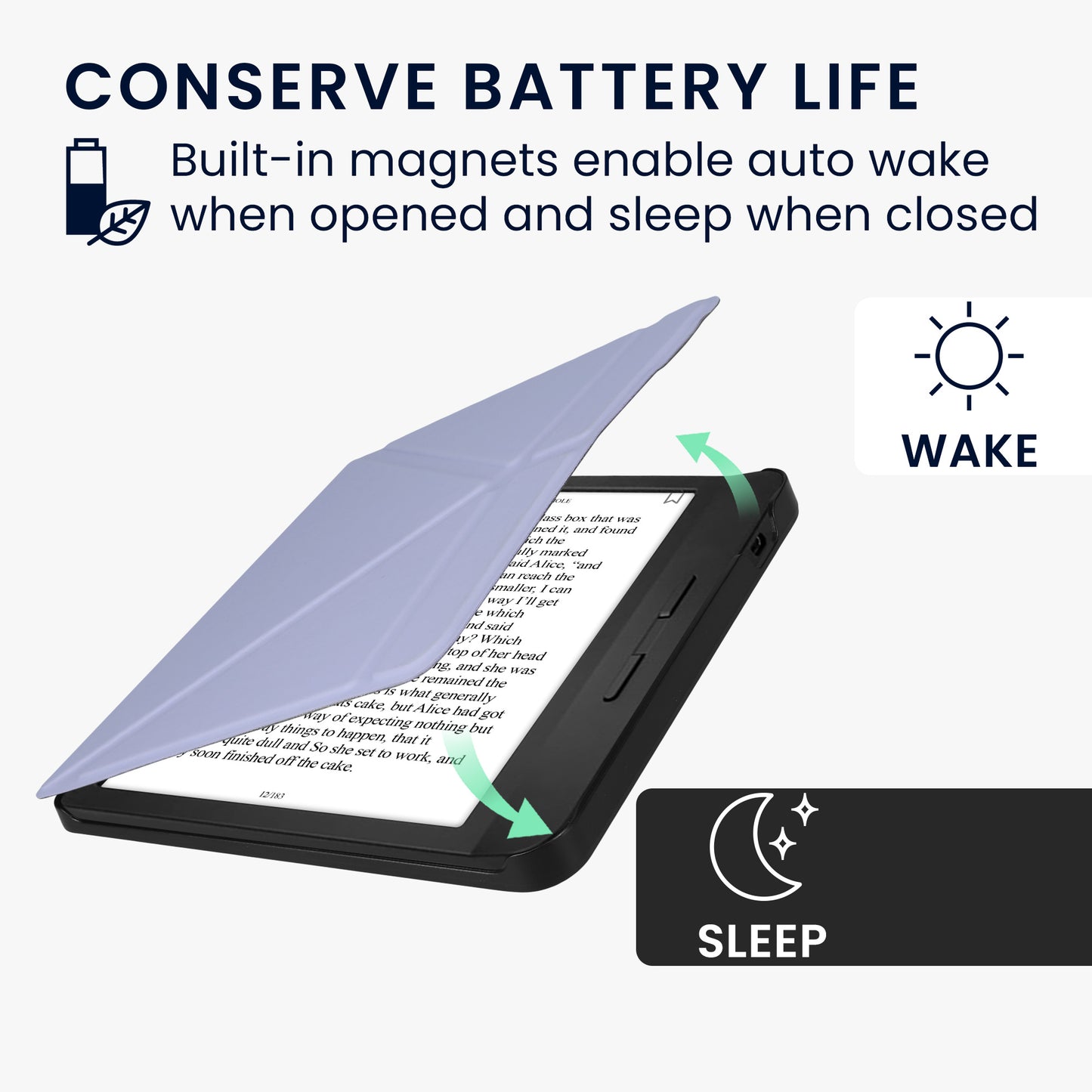 kwmobile Case for Kobo Libra H2O - eReader Flip Cover with Auto Sleep Function - Stand Case