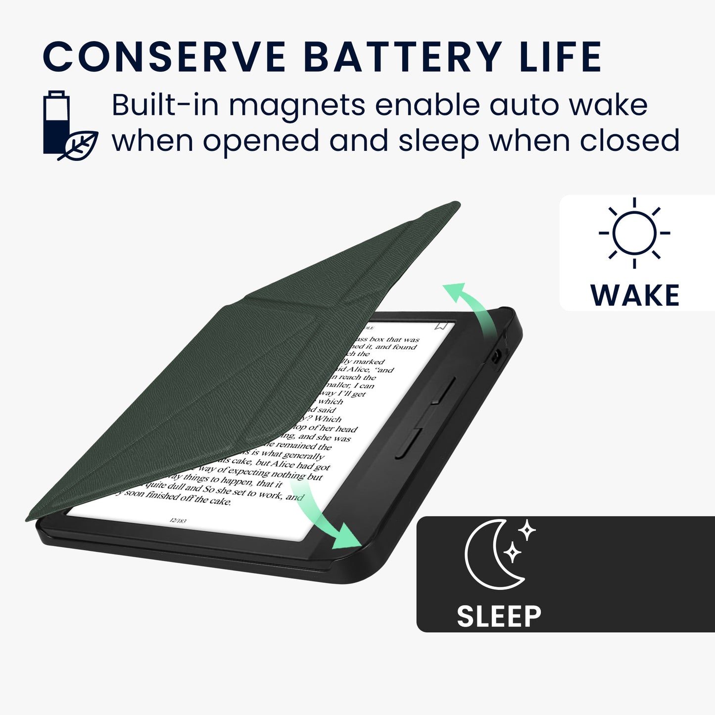 kwmobile Case for Kobo Libra H2O - eReader Flip Cover with Auto Sleep Function - Stand Case